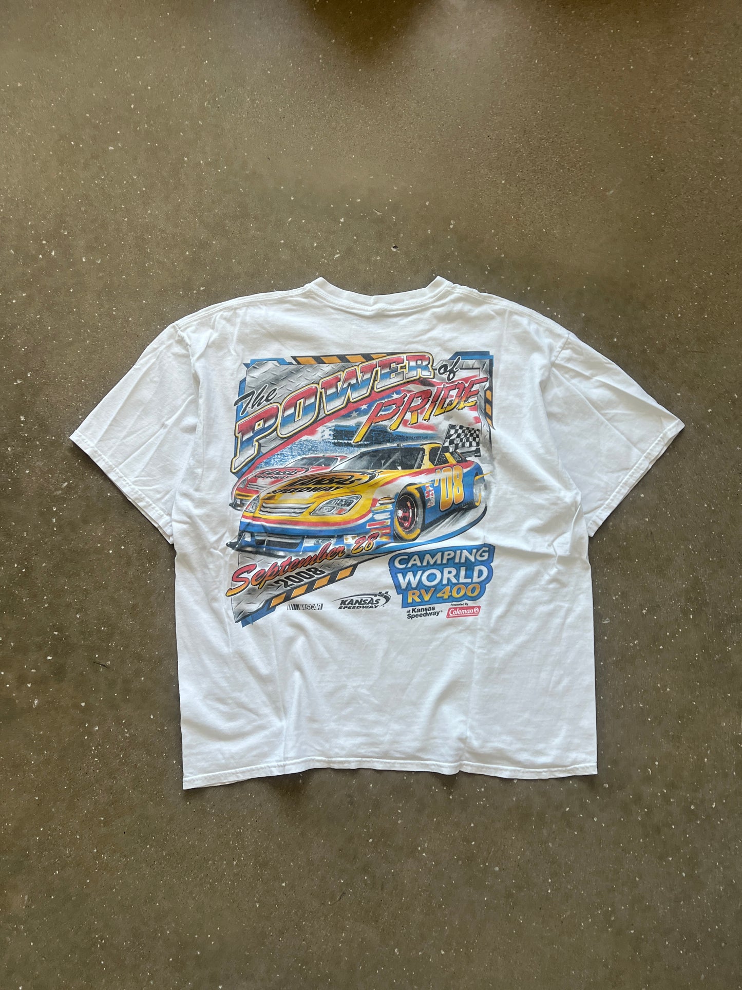 Vintage White Nascar Graphic Shirt - XL