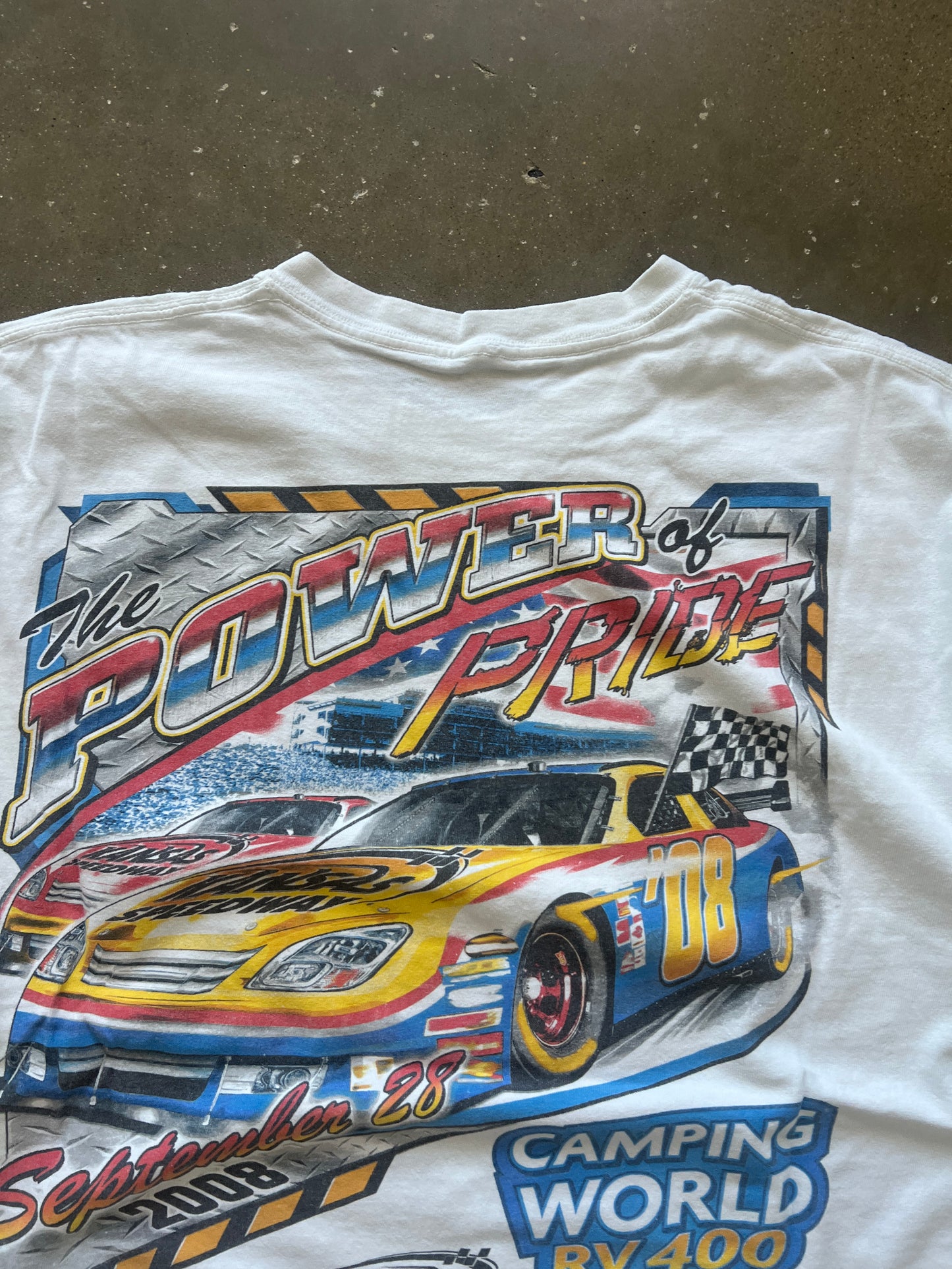 Vintage White Nascar Graphic Shirt - XL