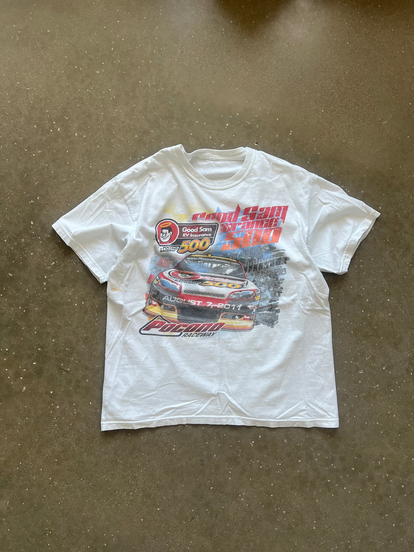 Vintage White Nascar Graphic Shirt - XL