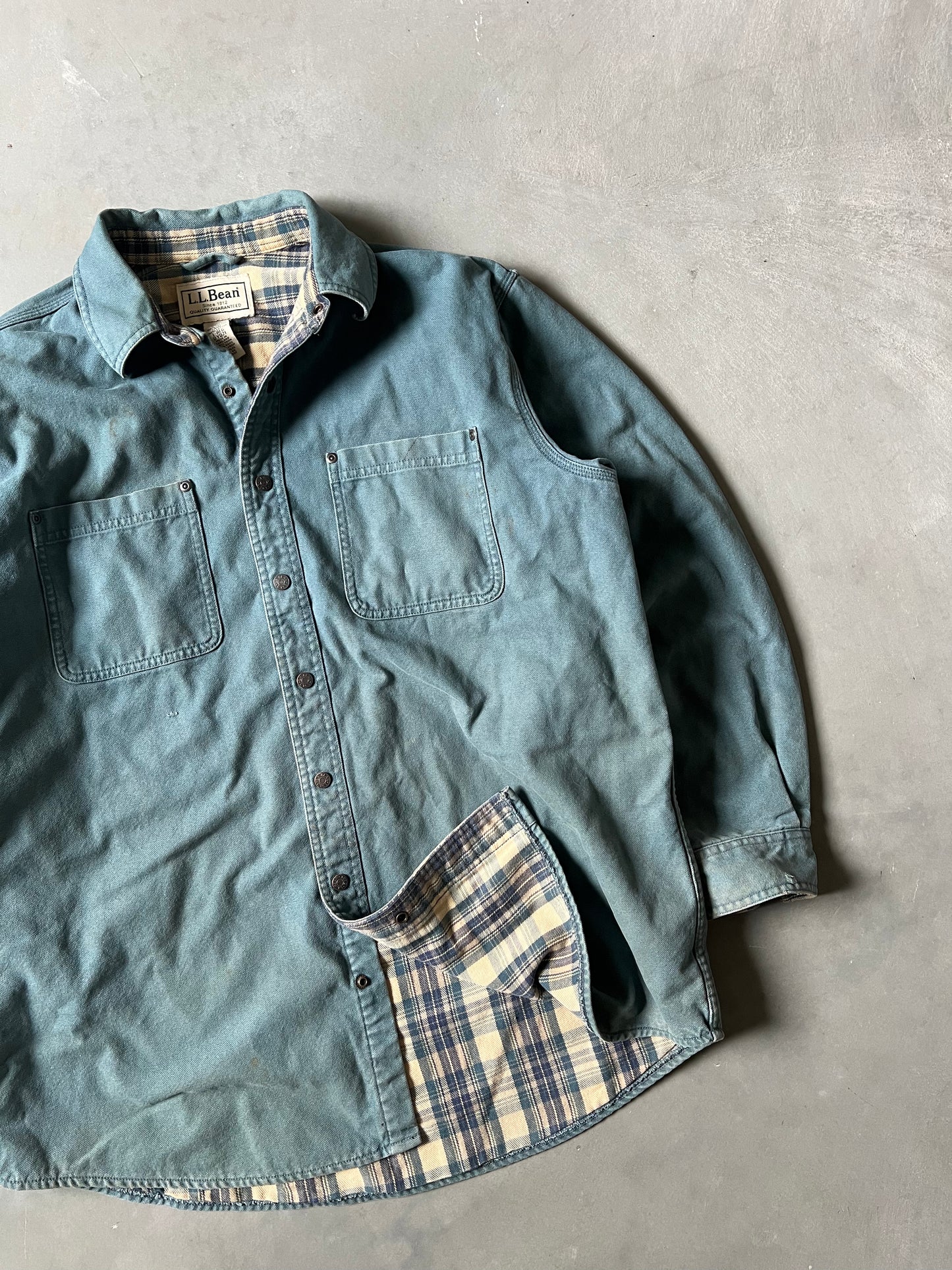 Vintage Teal Blue L.L. Bean Button Up - L
