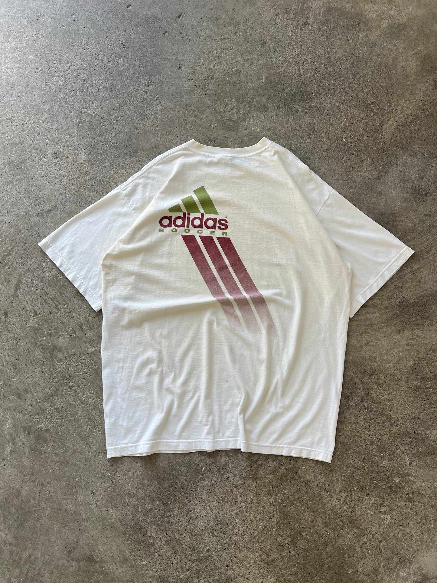 Vintage White Adidas Spellout Shirt - XXL