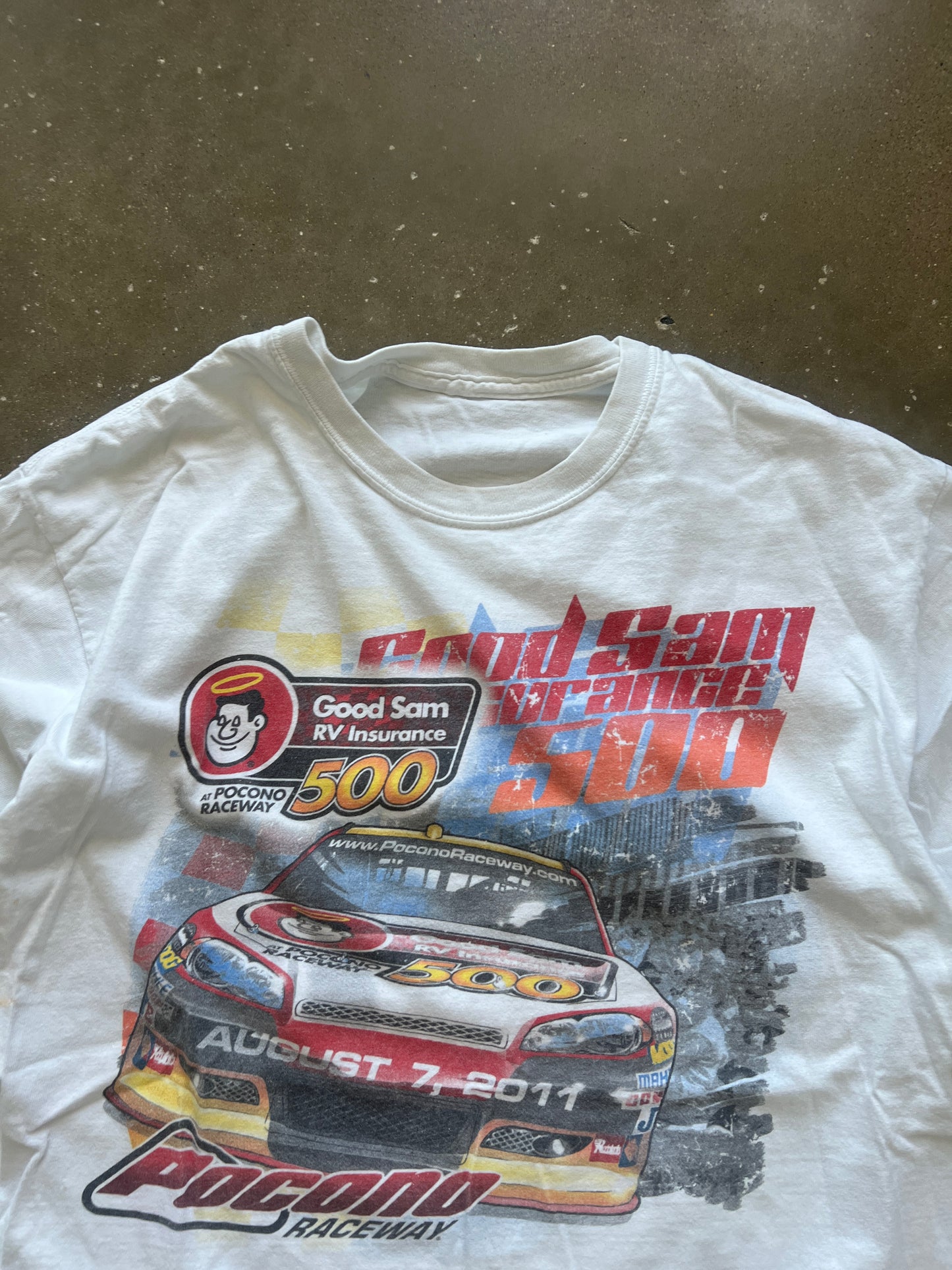 Vintage White Nascar Graphic Shirt - XL