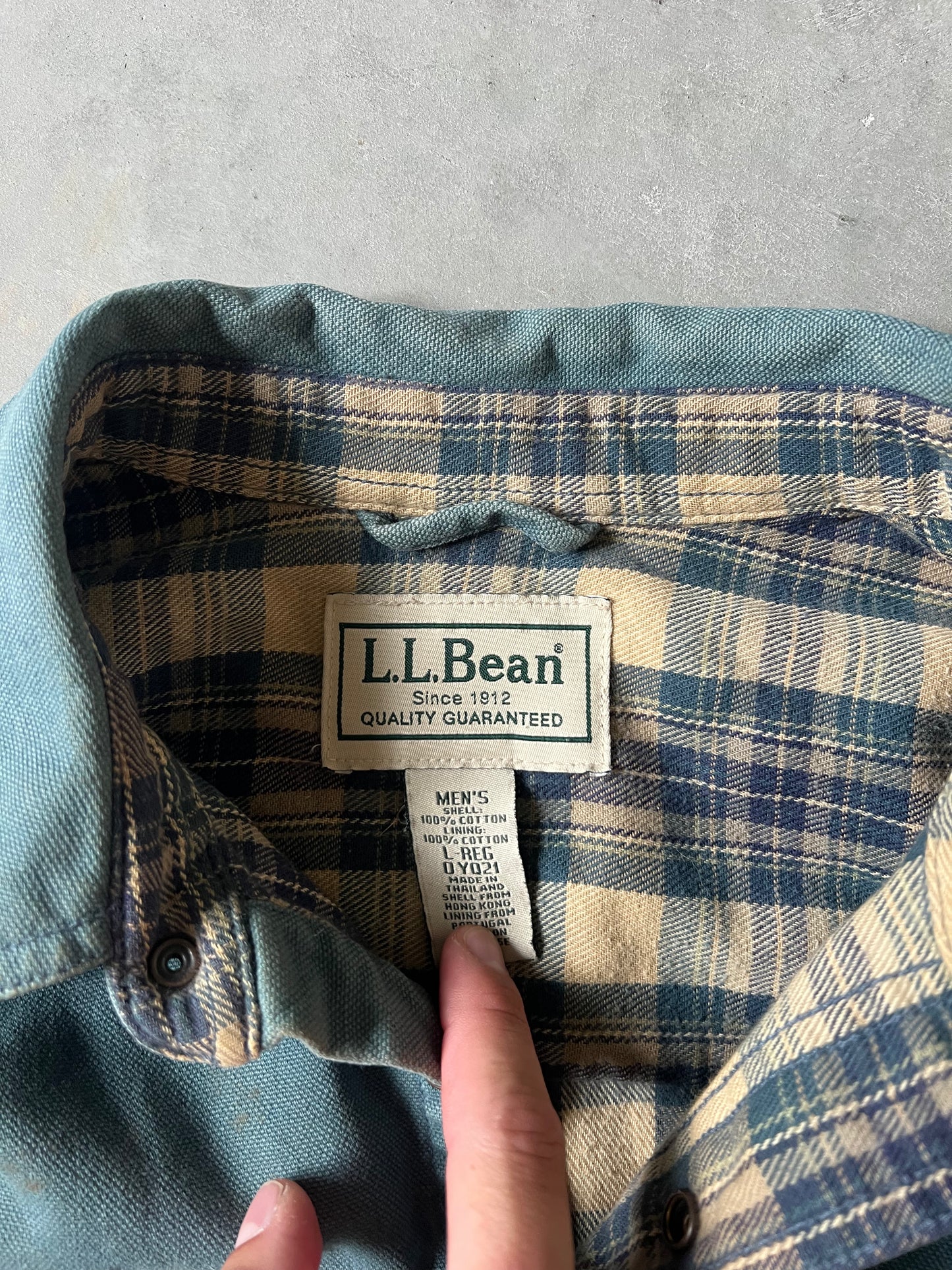 Vintage Teal Blue L.L. Bean Button Up - L