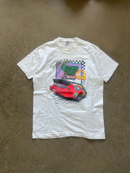 Vintage White Quaker State Nascar Shirt - XL