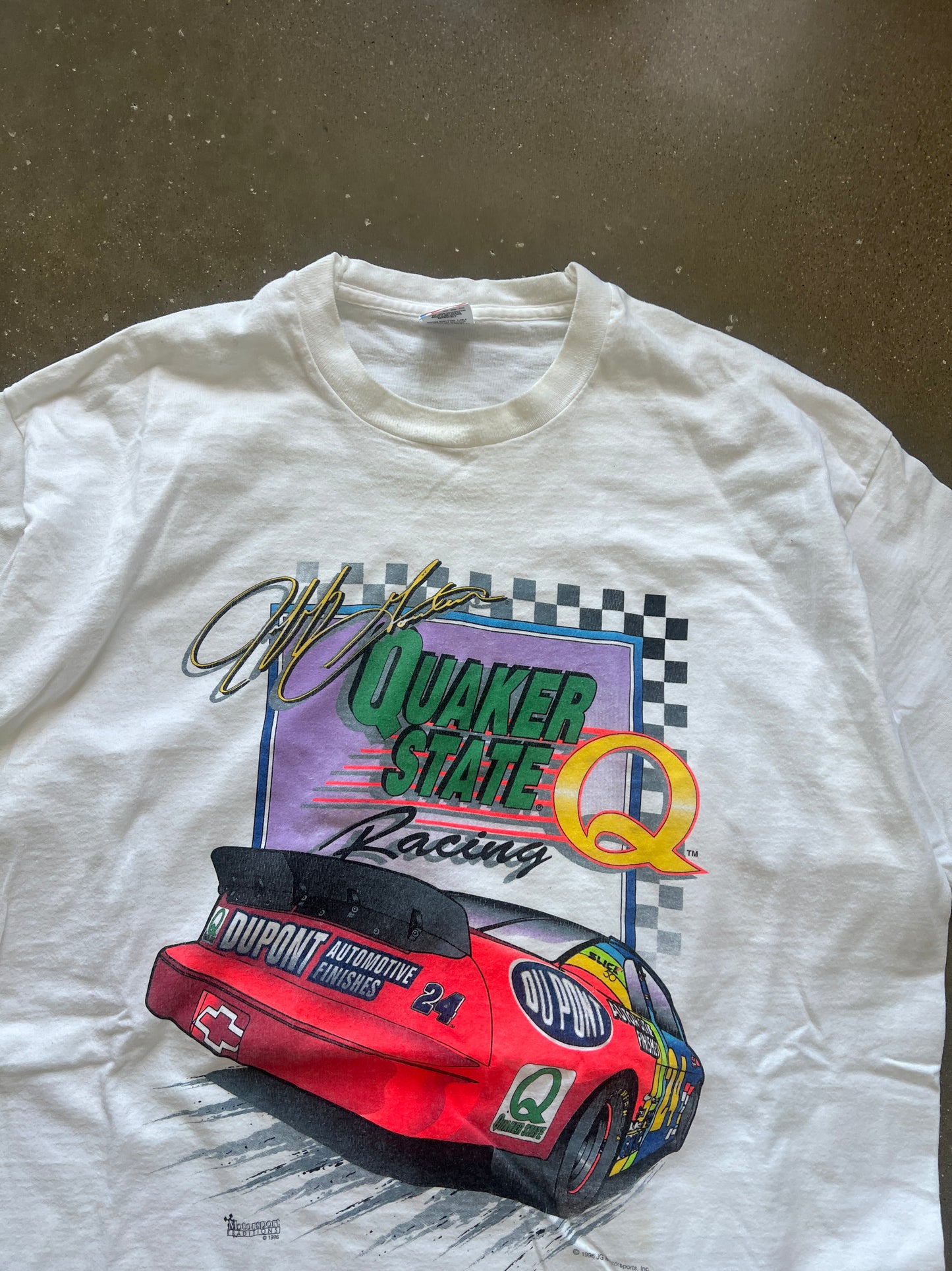 Vintage White Quaker State Nascar Shirt - XL