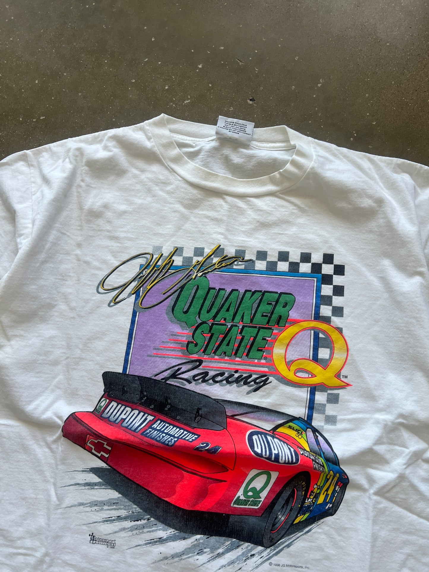 Vintage White Quaker State Nascar Shirt - XL