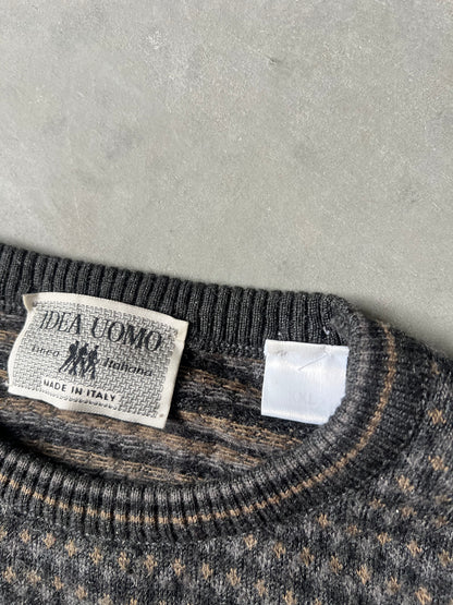 Vintage Brown Knit Sweater - XL