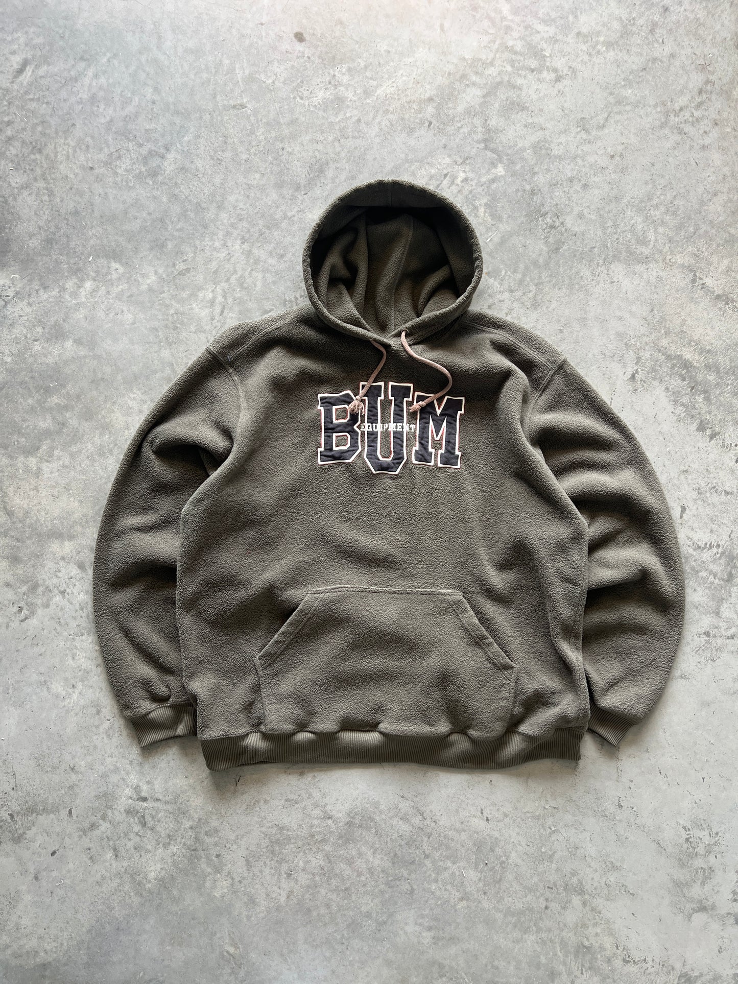 Vintage Brown Bum Spellout Hoodie - XL