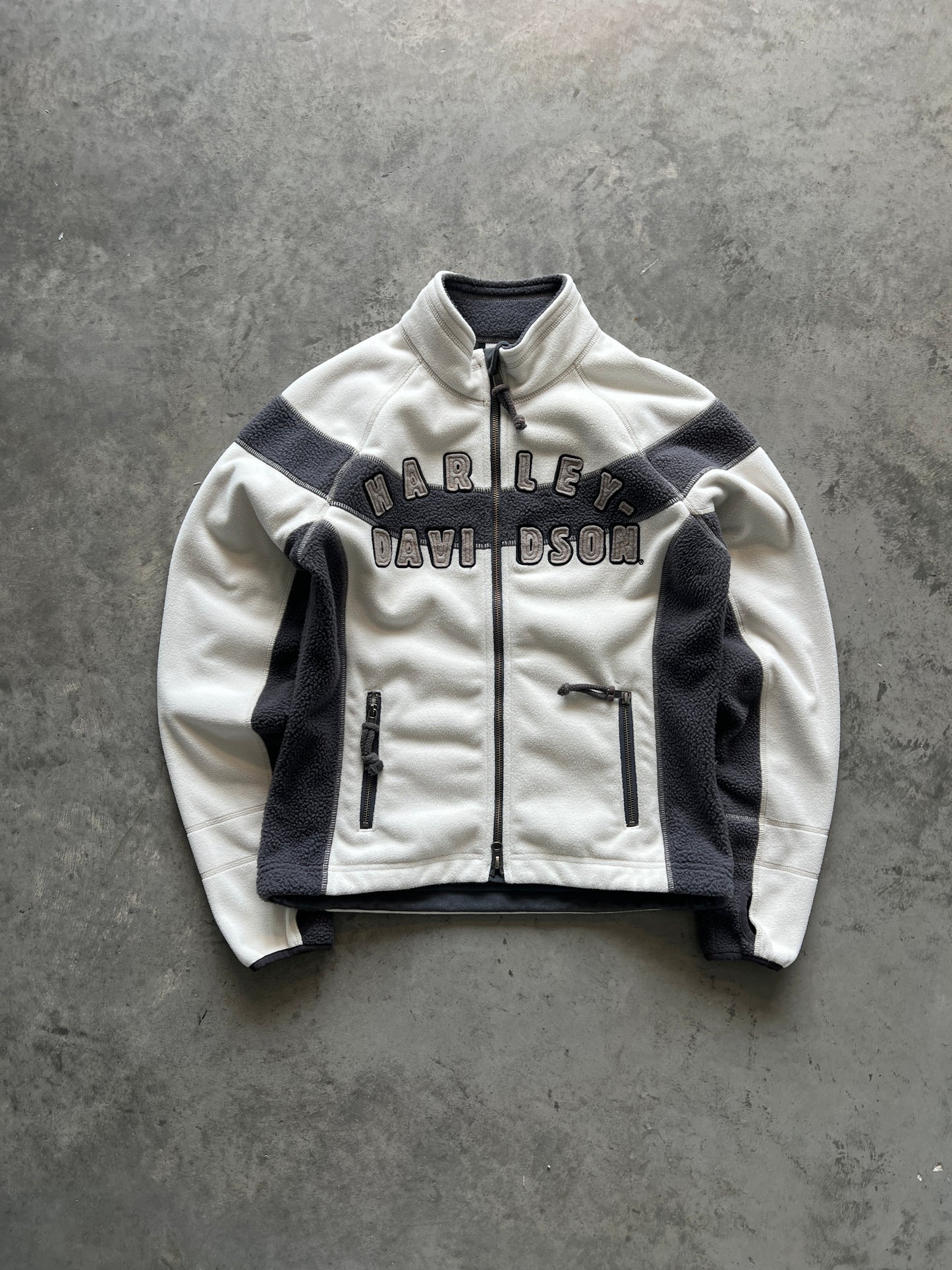 Vintage White Harey Davidson Zip Up - S