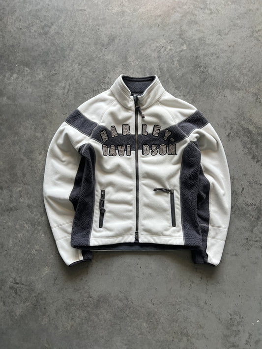 Vintage White Harey Davidson Zip Up - S