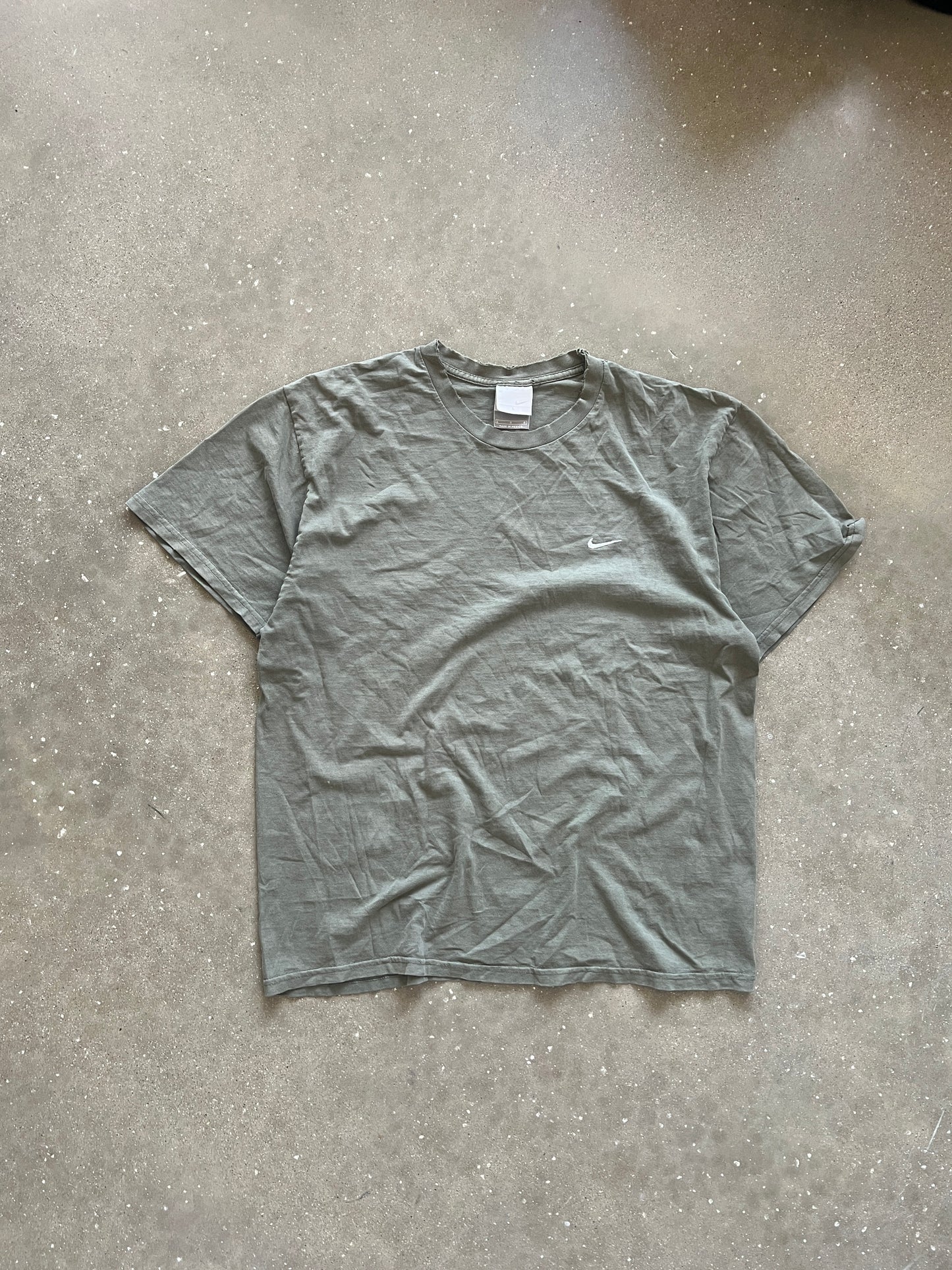 Vintage Faded Green Nike Swoosh Shirt - L