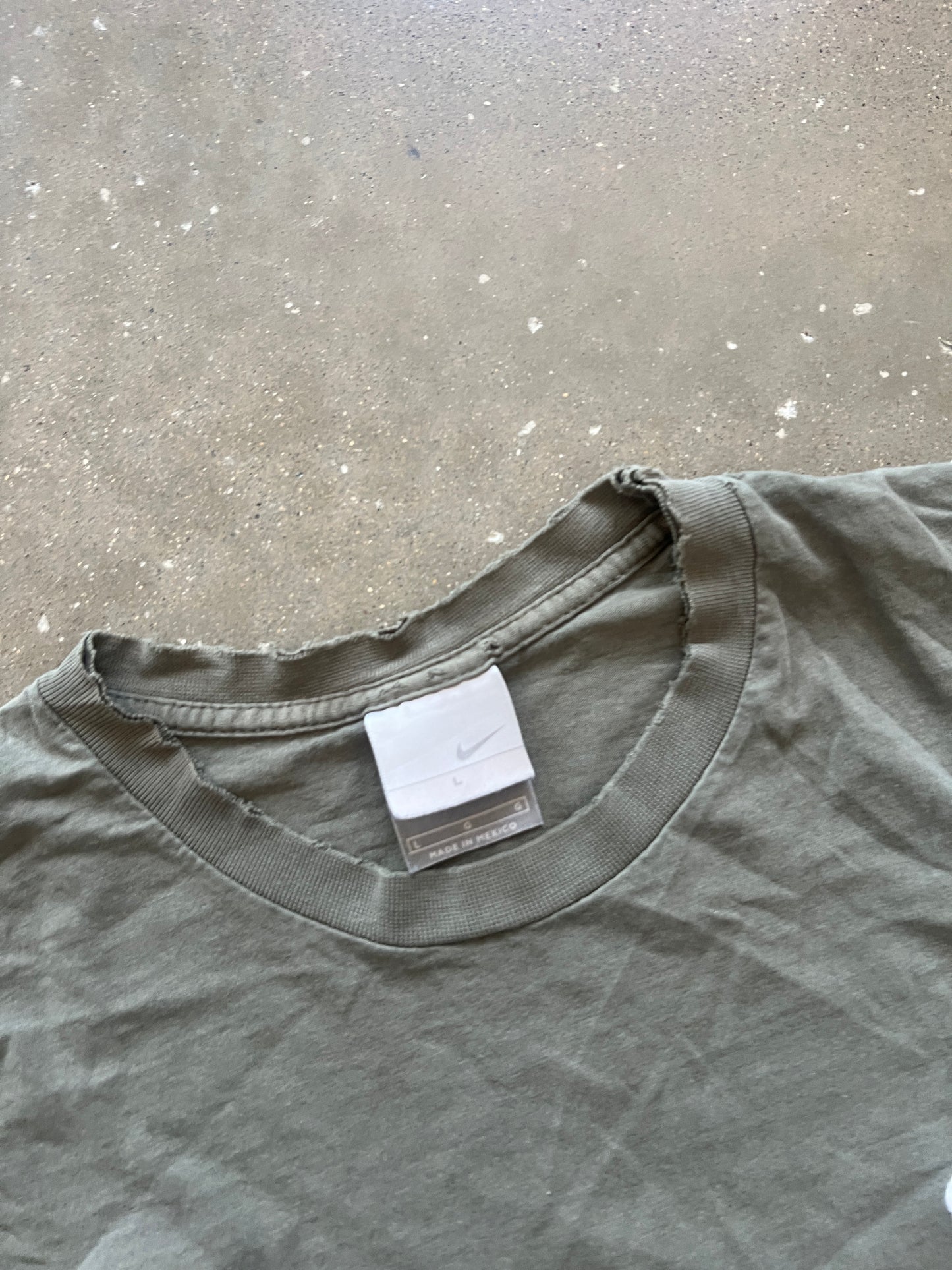 Vintage Faded Green Nike Swoosh Shirt - L