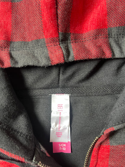 Vintage Checkered Red Y2k Hoodie - XS