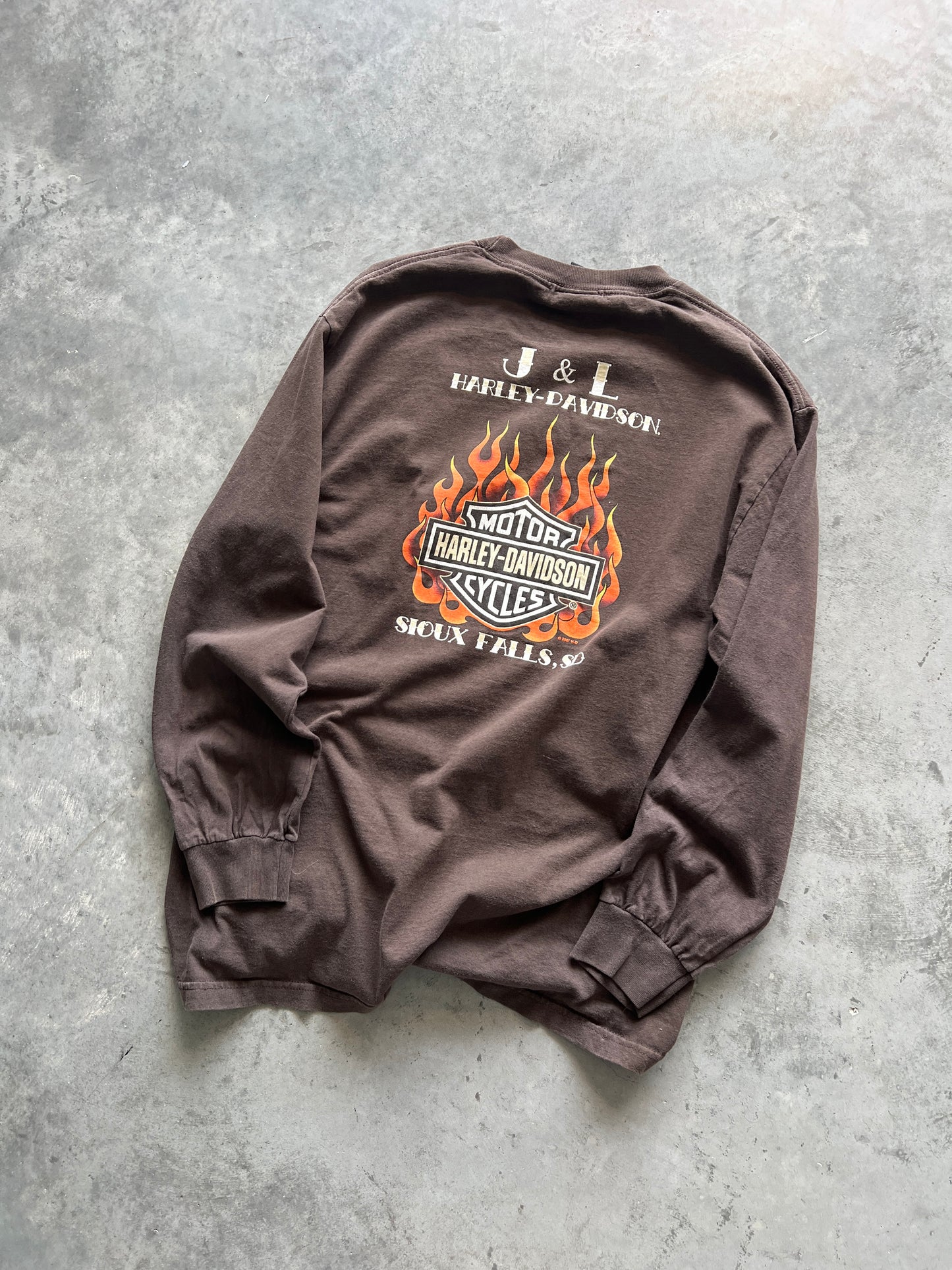 Vintage Brown Harley Davidson Longsleeve - M