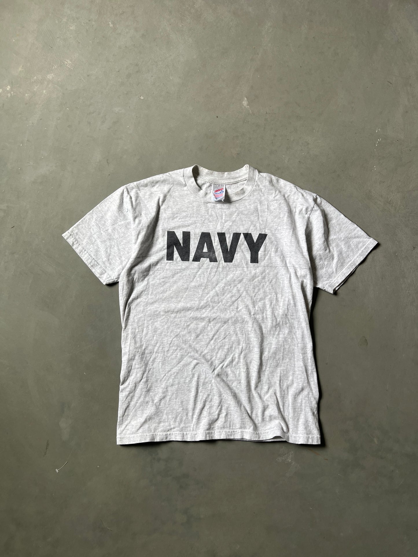 Vintage Navy Spellout Shirt - M