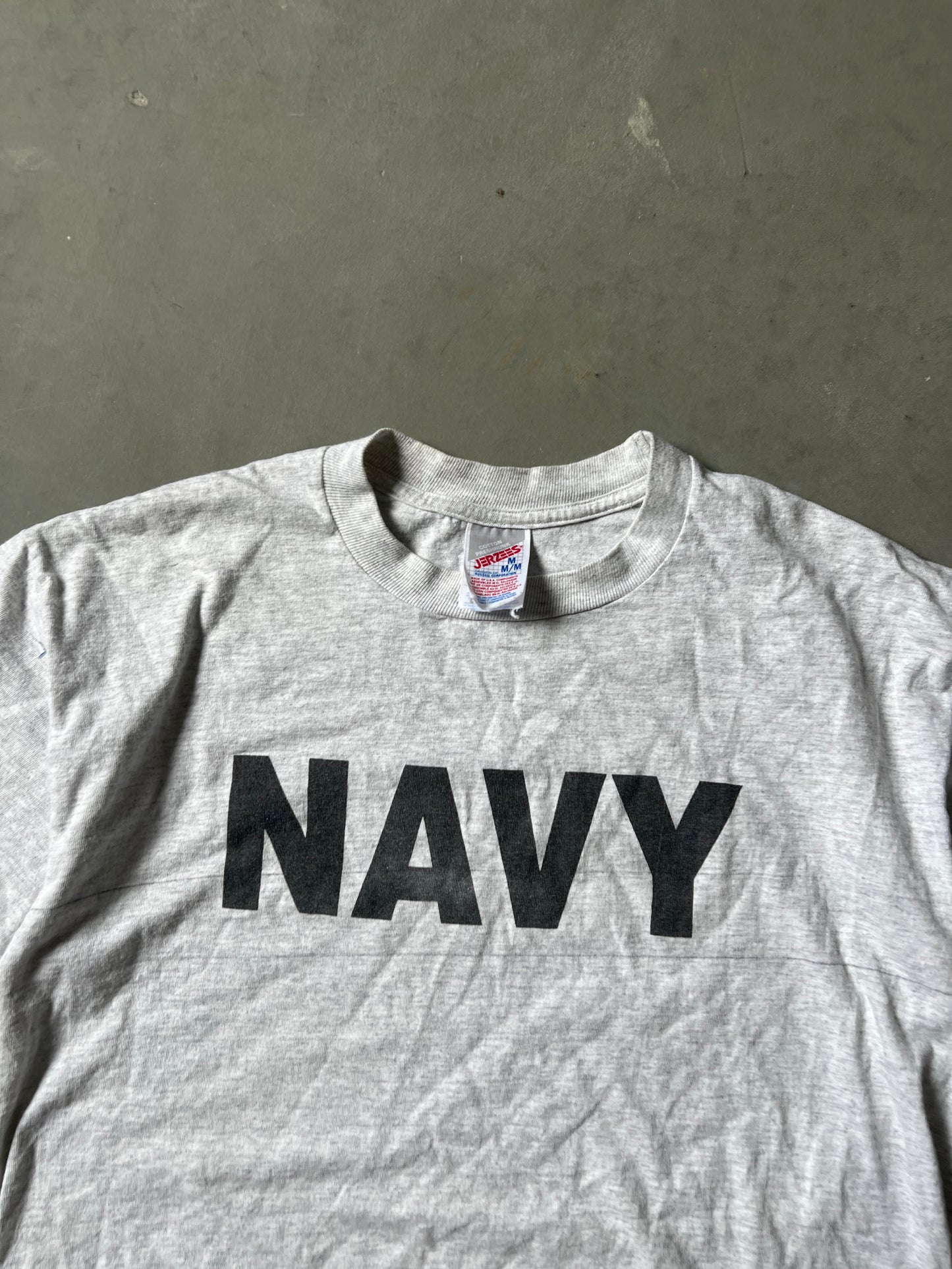 Vintage Navy Spellout Shirt - M