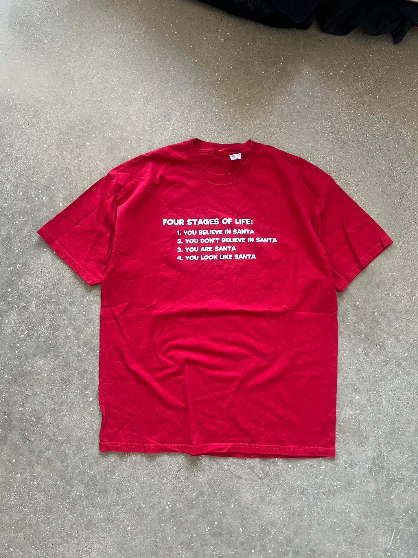 Vintage Red Funny Spellout Shirt - XL