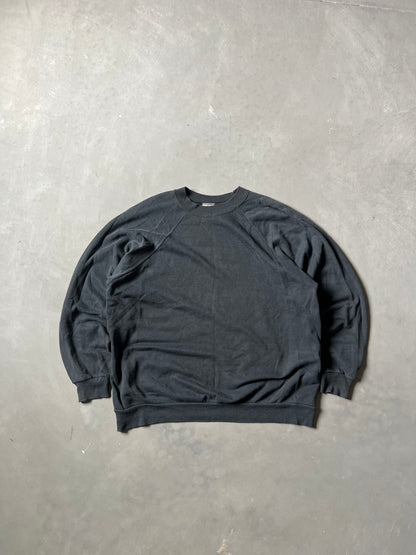 Vintage Faded Black Blank Crew - XL