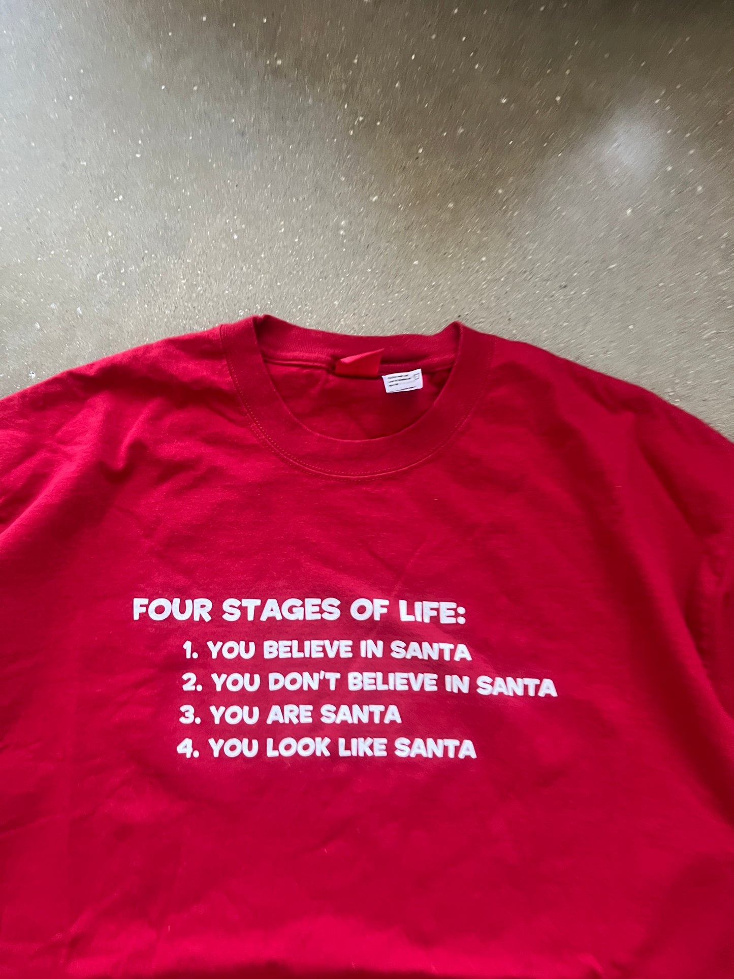 Vintage Red Funny Spellout Shirt - XL