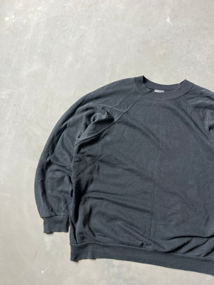 Vintage Faded Black Blank Crew - XL