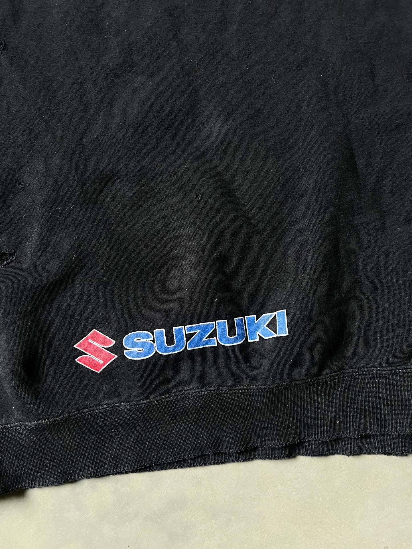 Vintage Faded Black Susuki Hoodie - L