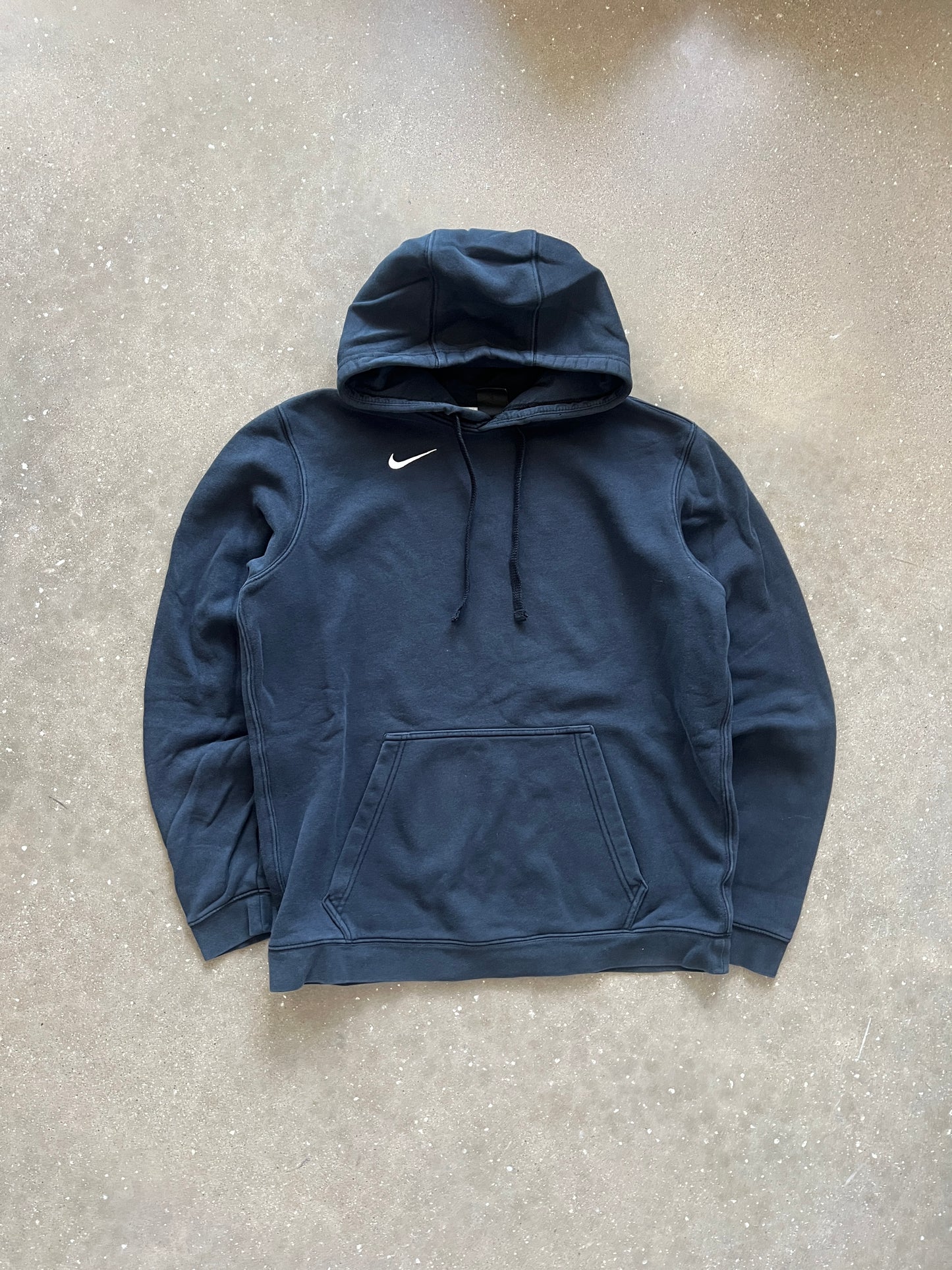 Vintage Black Nike Swoosh Hoodie - M