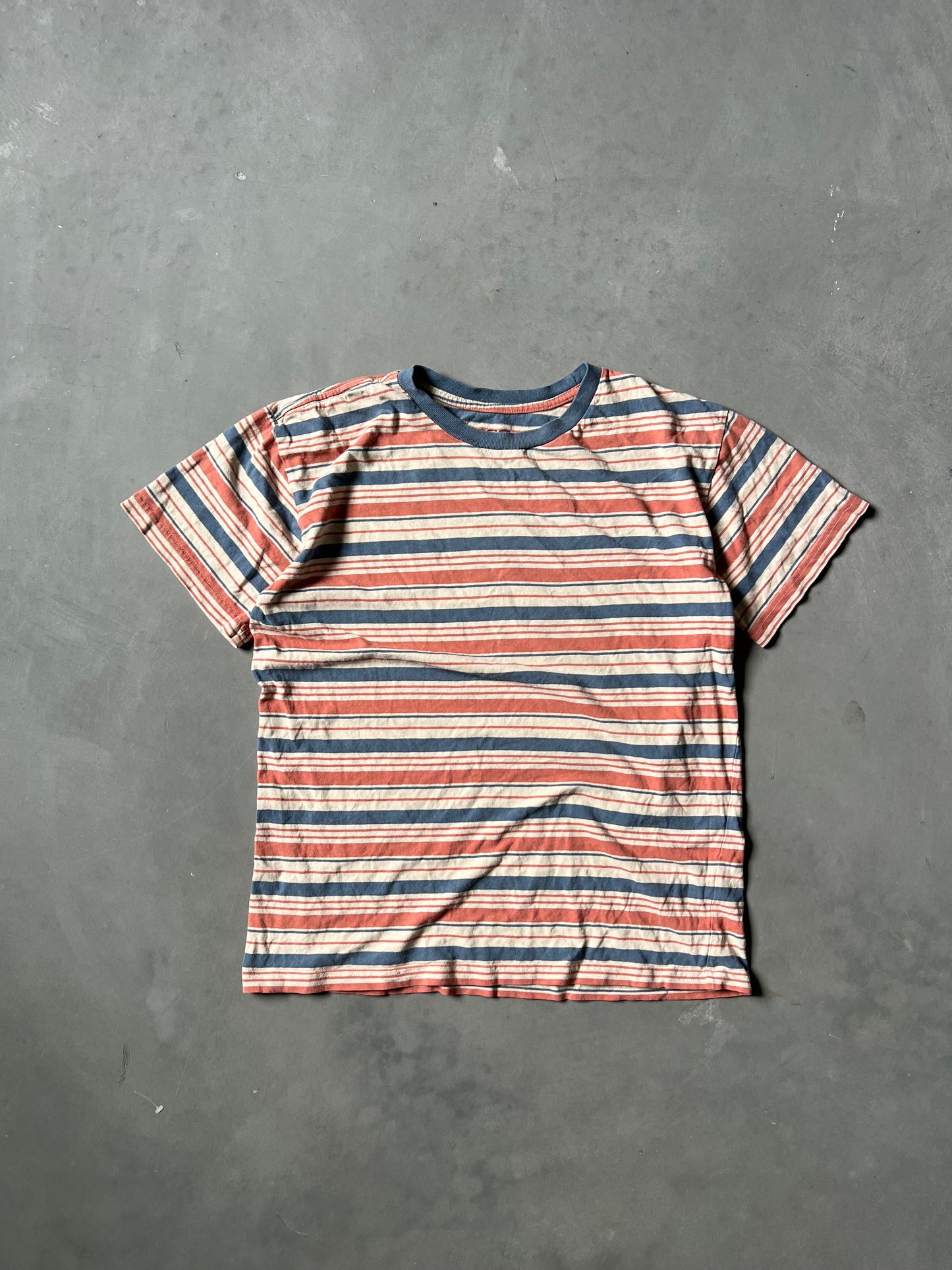Vintage Orange & Blue Stripped Shirt - S