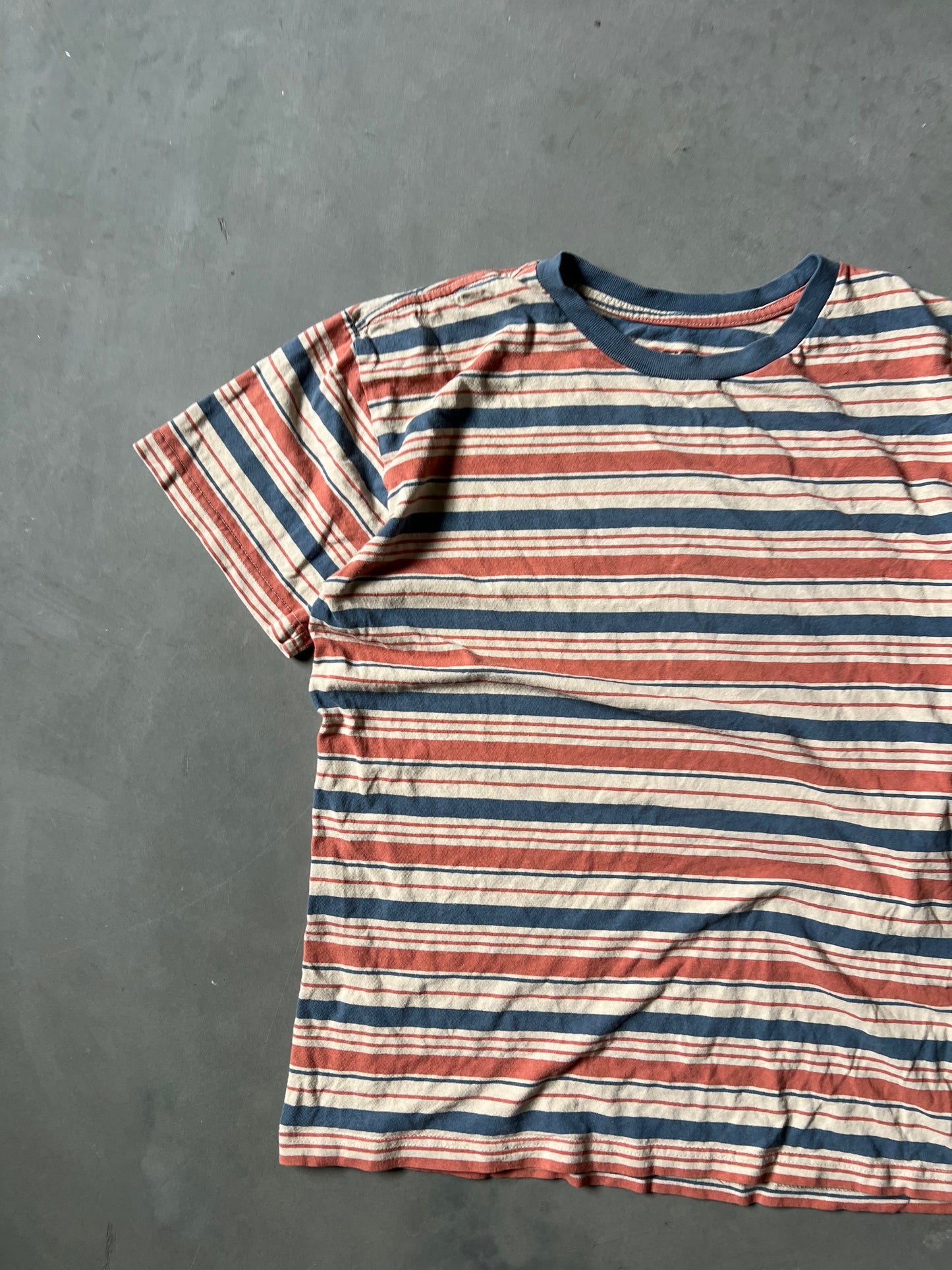 Vintage Orange & Blue Stripped Shirt - S