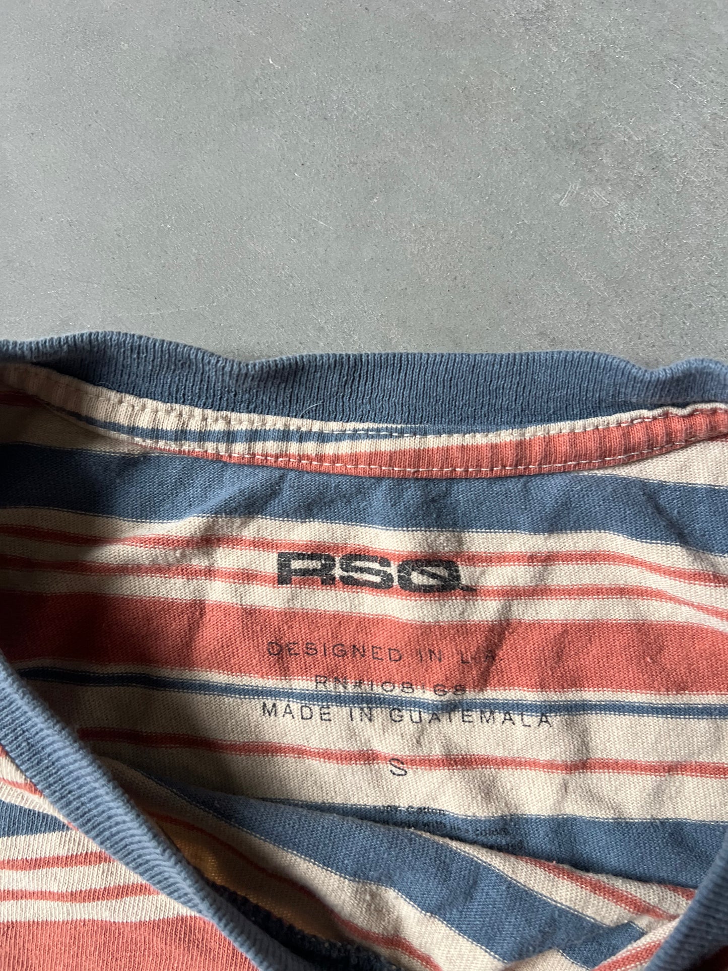 Vintage Orange & Blue Stripped Shirt - S