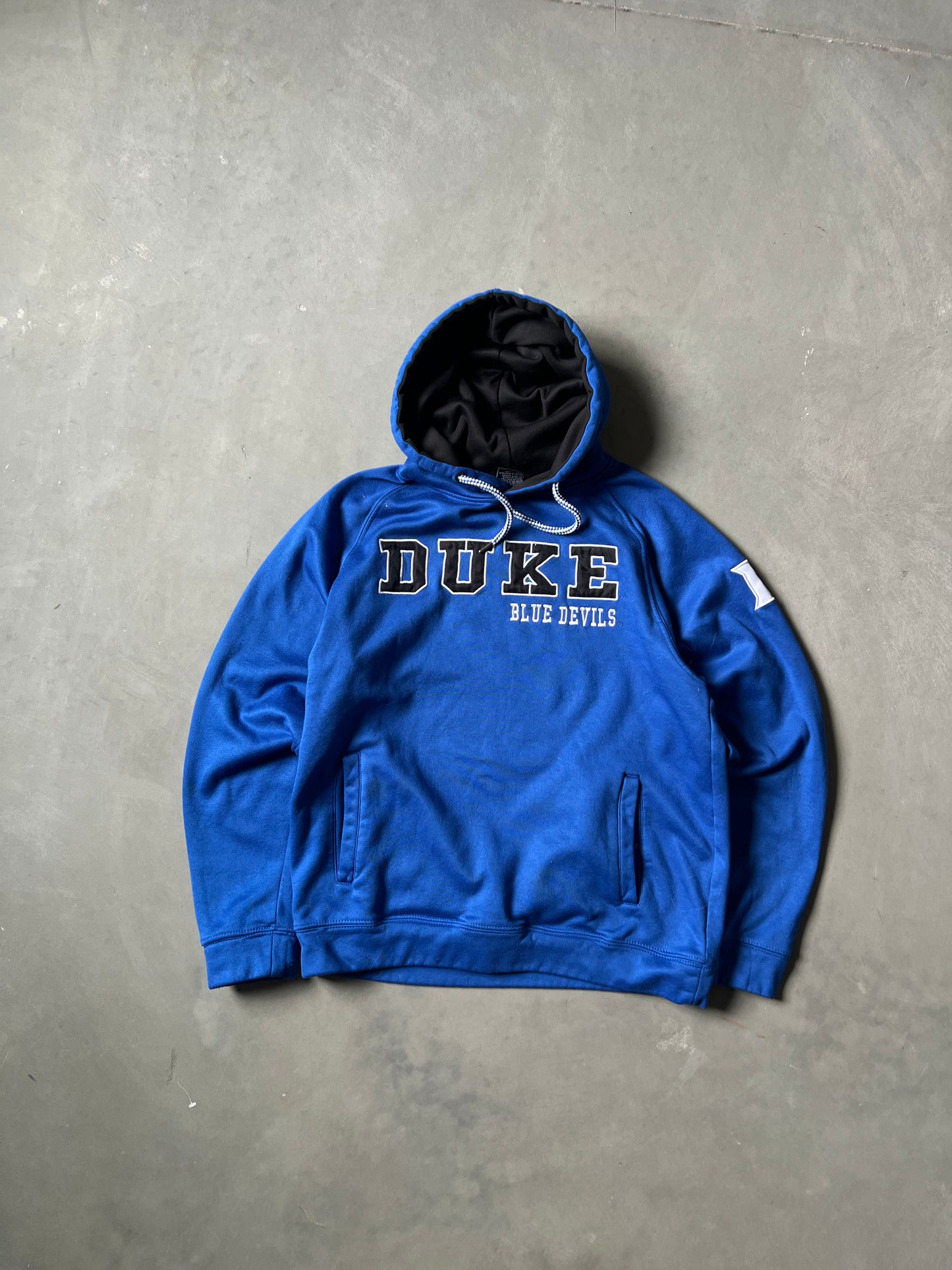 Vintage Blue Duke College Hoodie - M