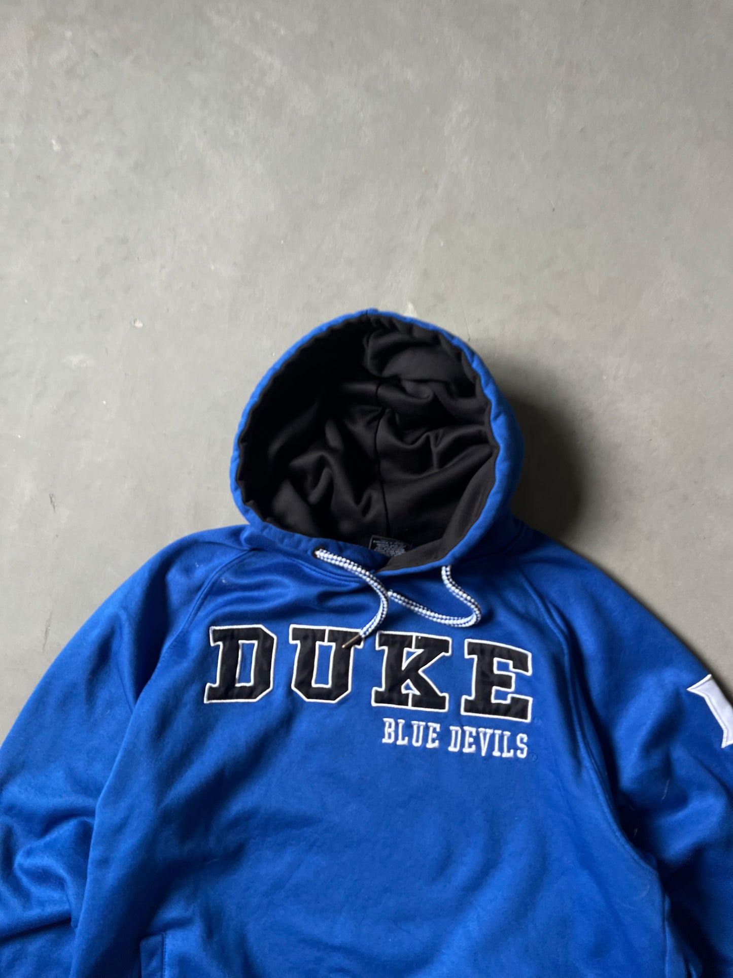 Vintage Blue Duke College Hoodie - M