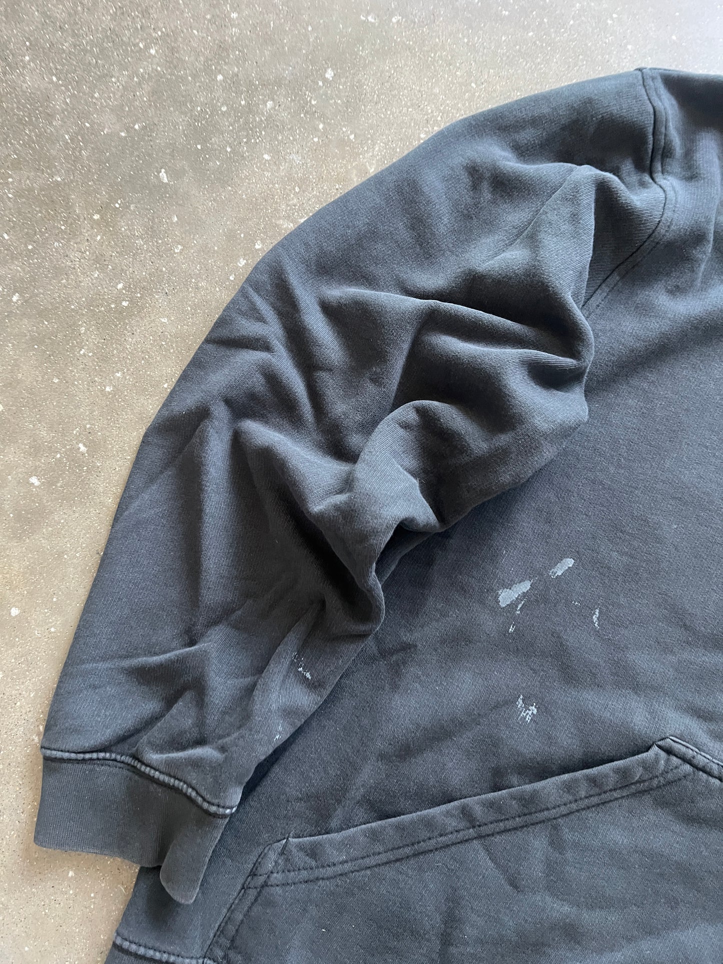 Vintage Faded Black Nike Swoosh Hoodie - L