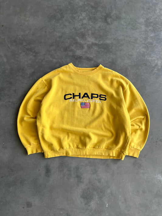 Vintage Yellow Chaps Raulph Lauren Crew - Xl