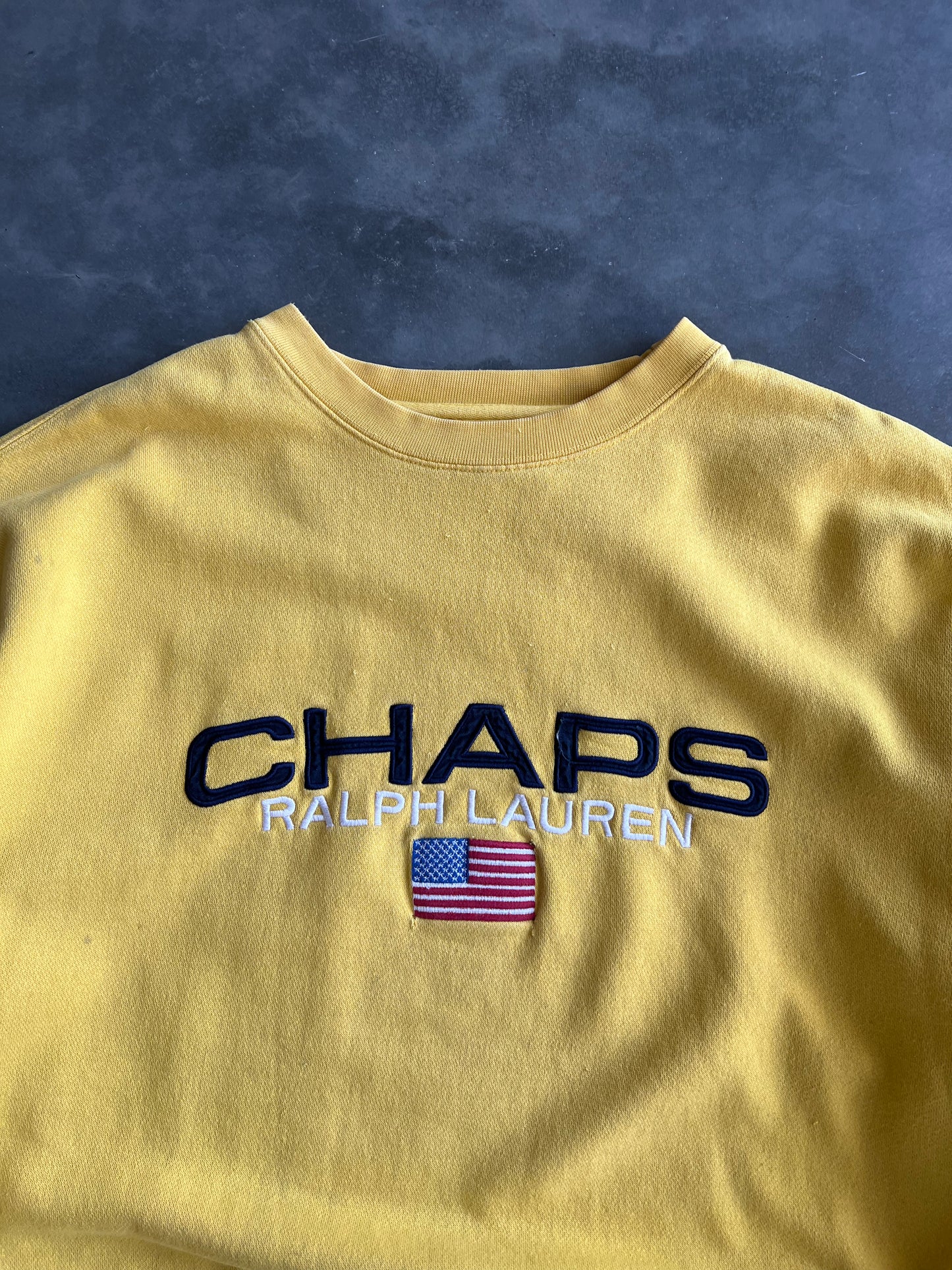 Vintage Yellow Chaps Raulph Lauren Crew - Xl