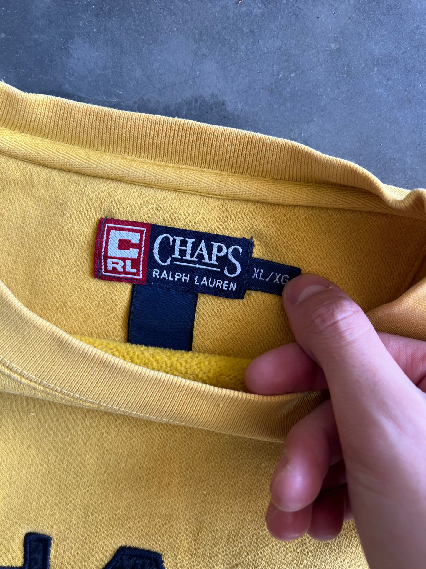 Vintage Yellow Chaps Raulph Lauren Crew - Xl