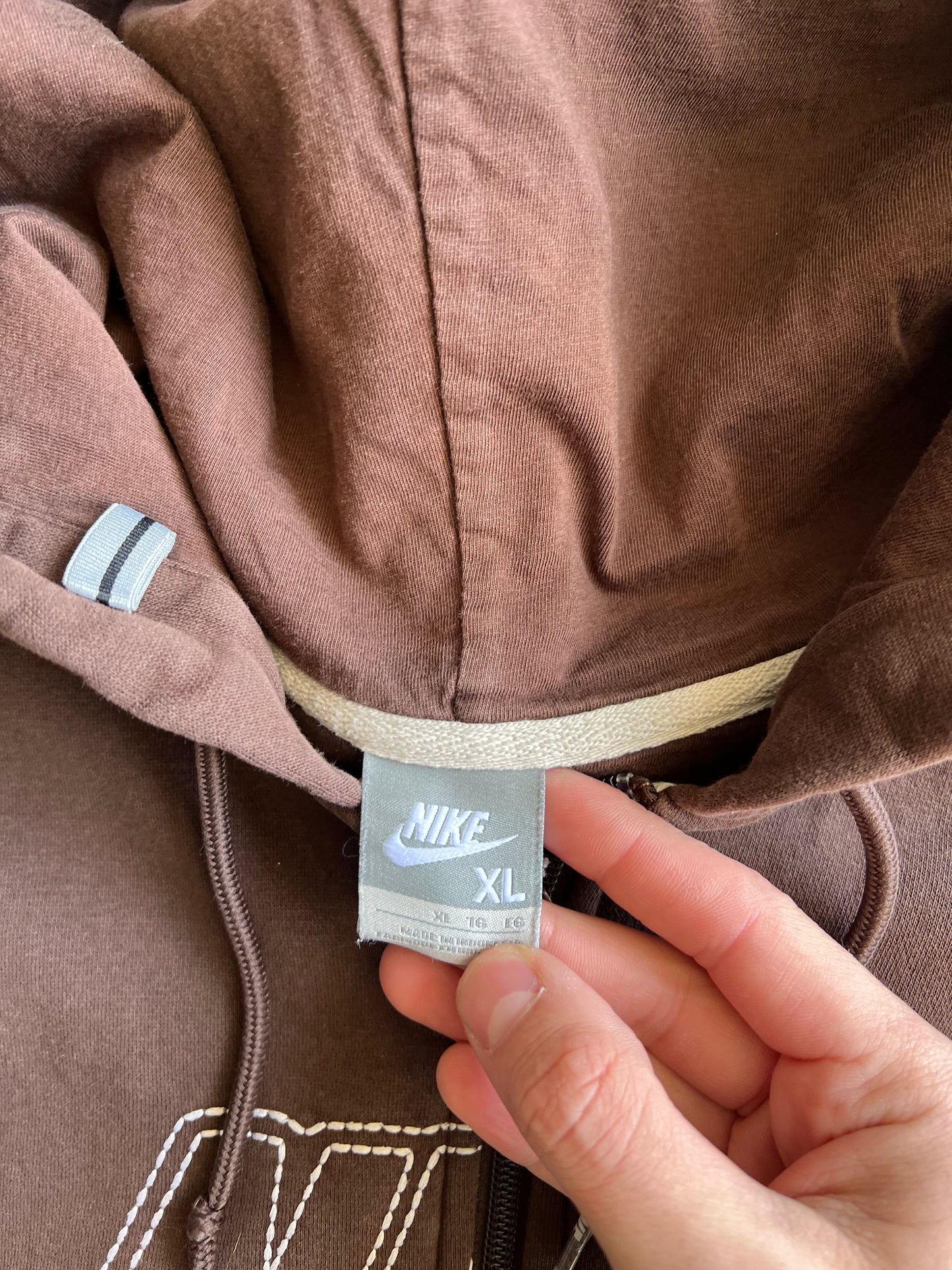 Vintage Brown Nike Zip Up Hoodie - XL