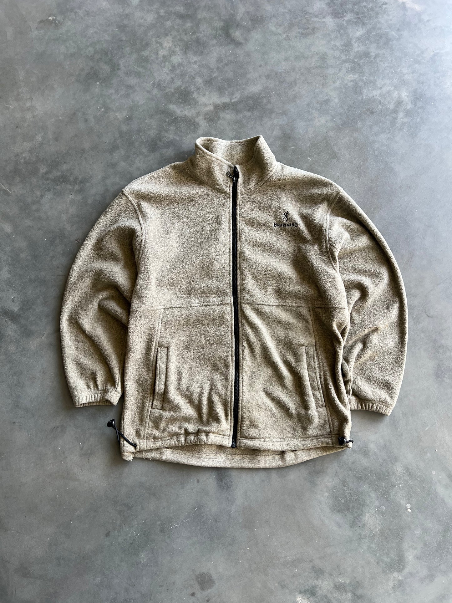 Vintage Tan Browning Zip Up Fleece - L