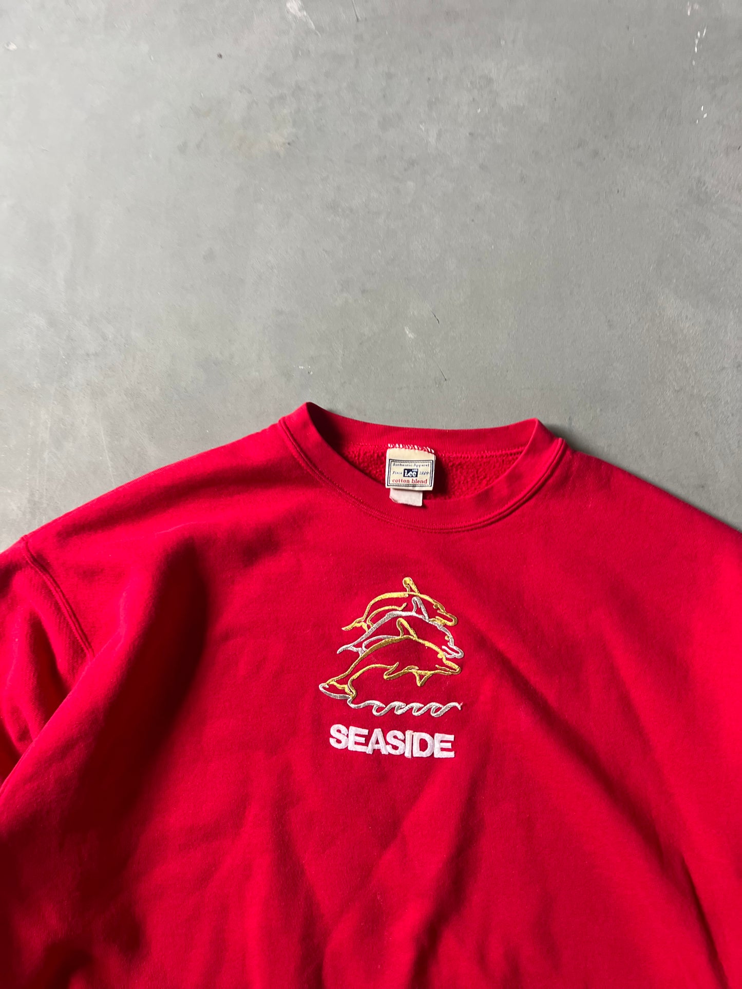 Vintage 90s Red Seaside Crew - XXL