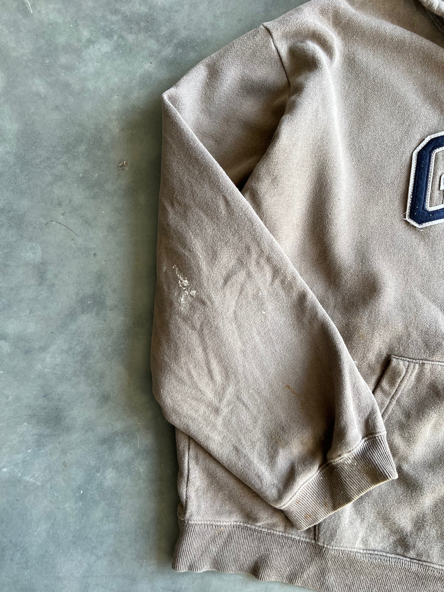 Vintage Brown Gap Spellout Hoodie - XL