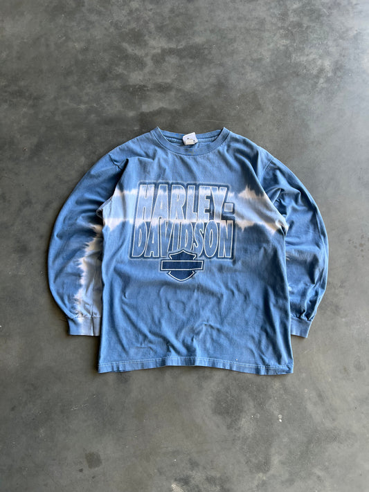 Vintage Blue Harley Davidson Shirt - L