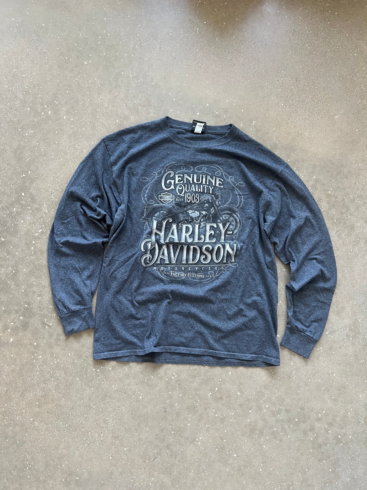 Vintage Grey Harley Davidson Shirt - L