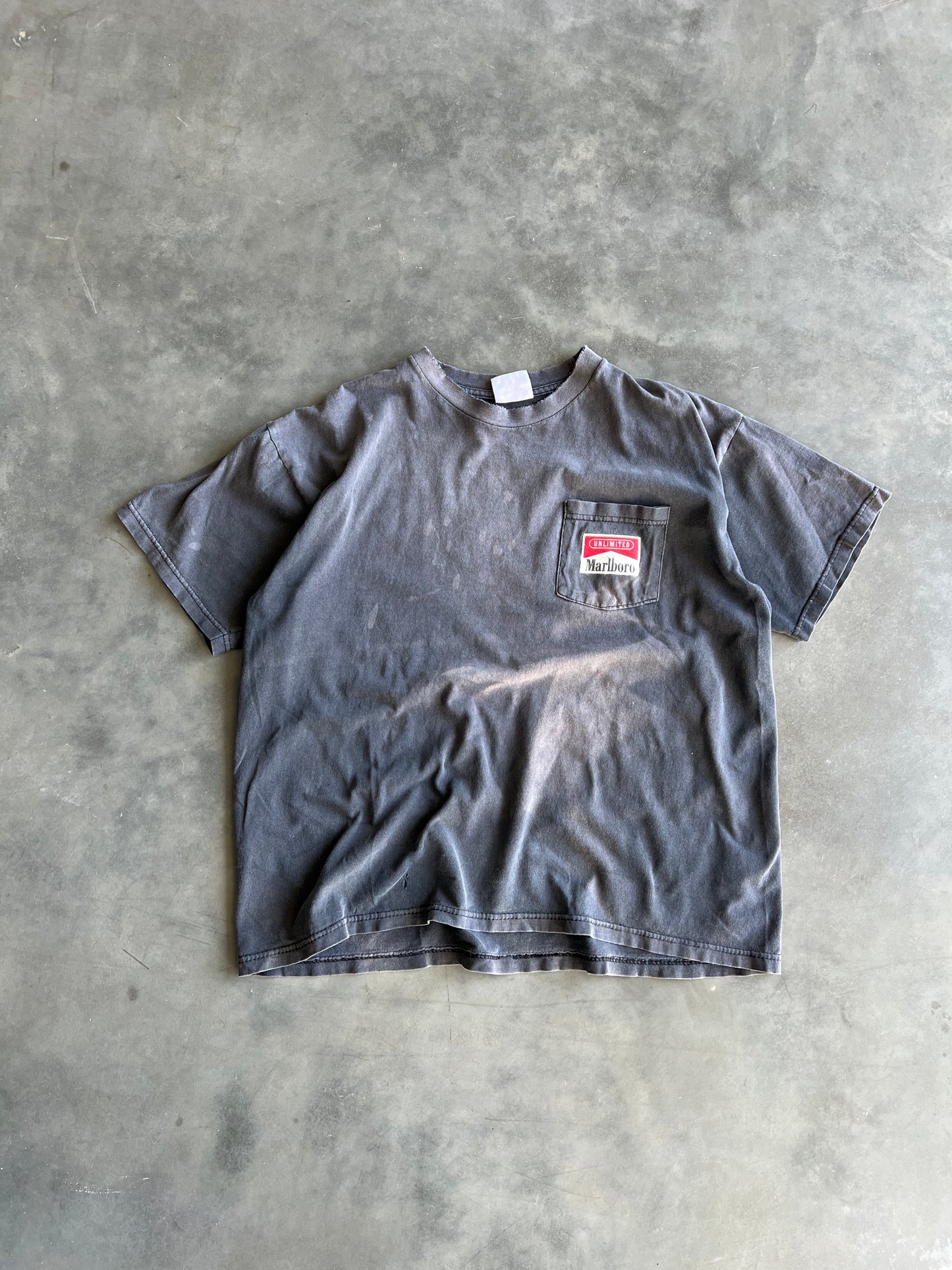 Vintage Faded Black Marlboro Bullet Train Shirt - L