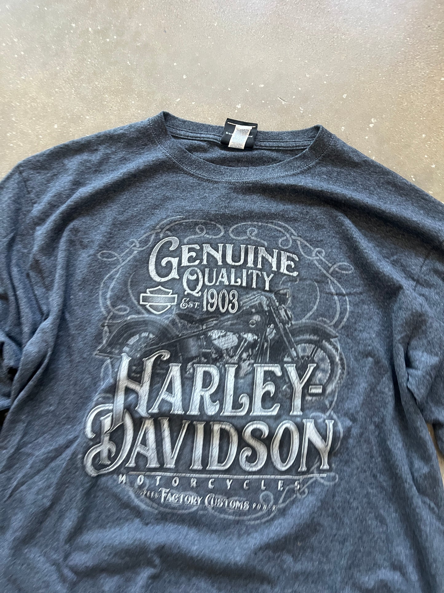 Vintage Grey Harley Davidson Shirt - L