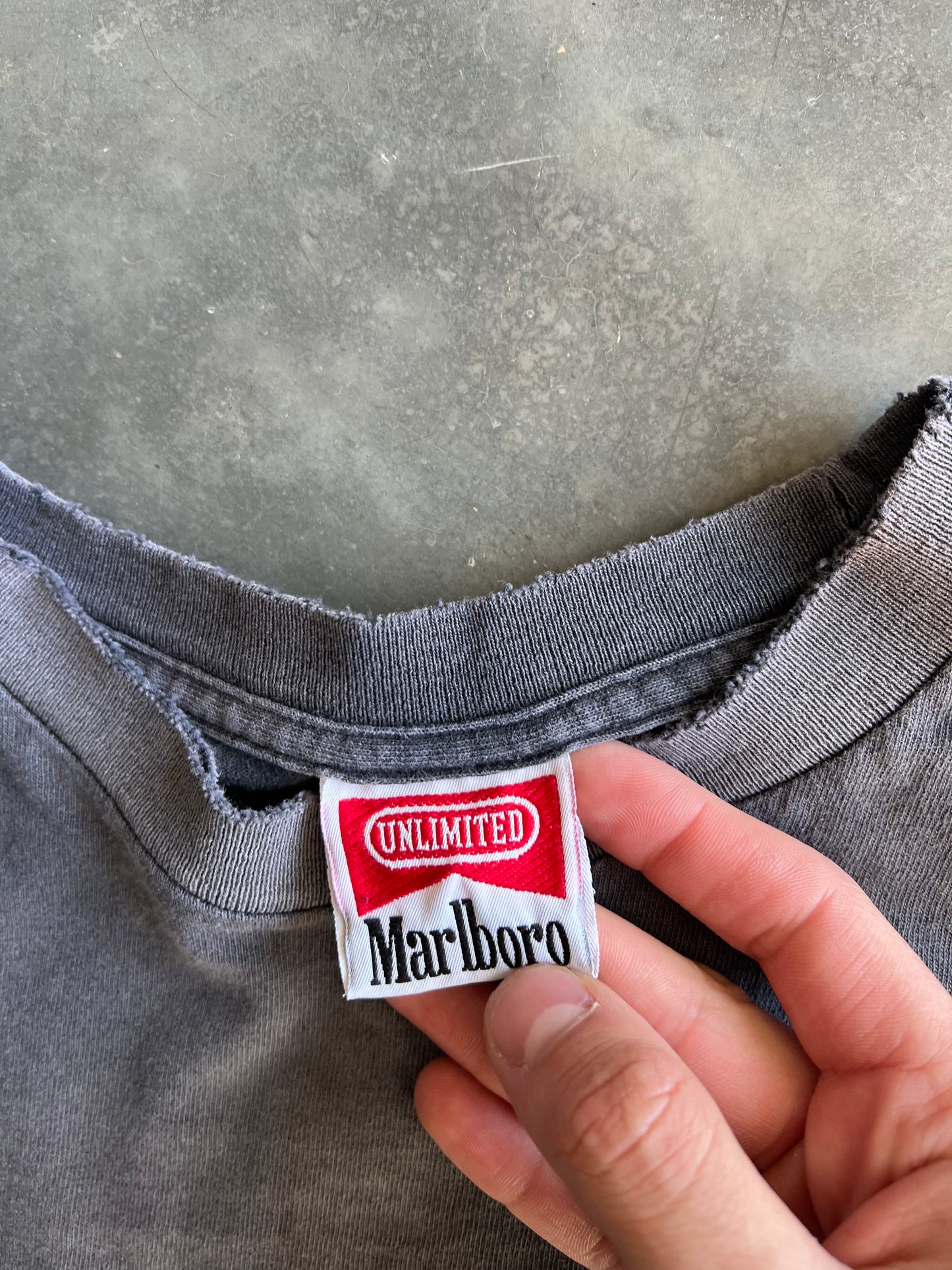 Vintage Faded Black Marlboro Bullet Train Shirt - L