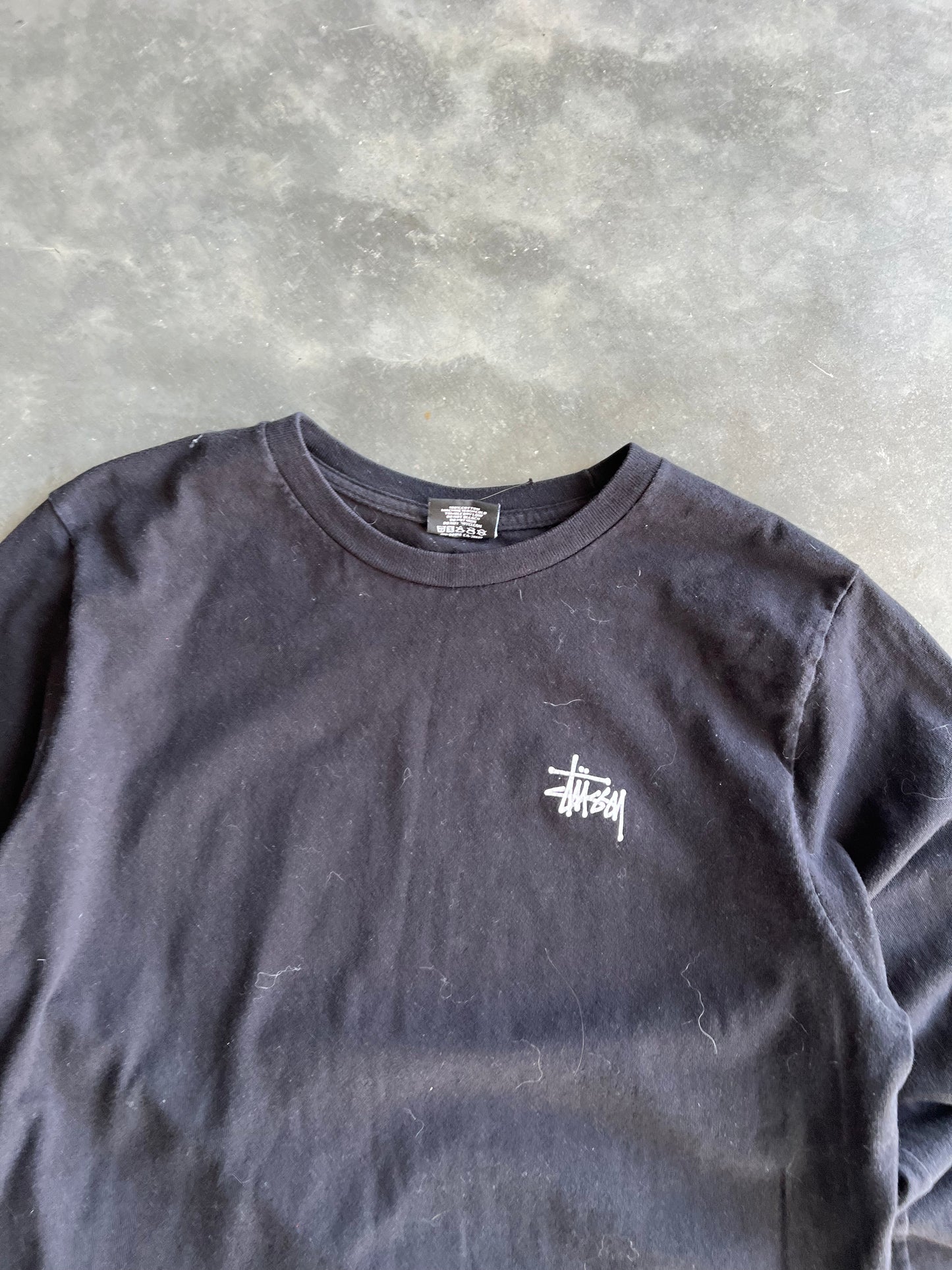 Vintage Black Stussy Longsleeve Shirt - M