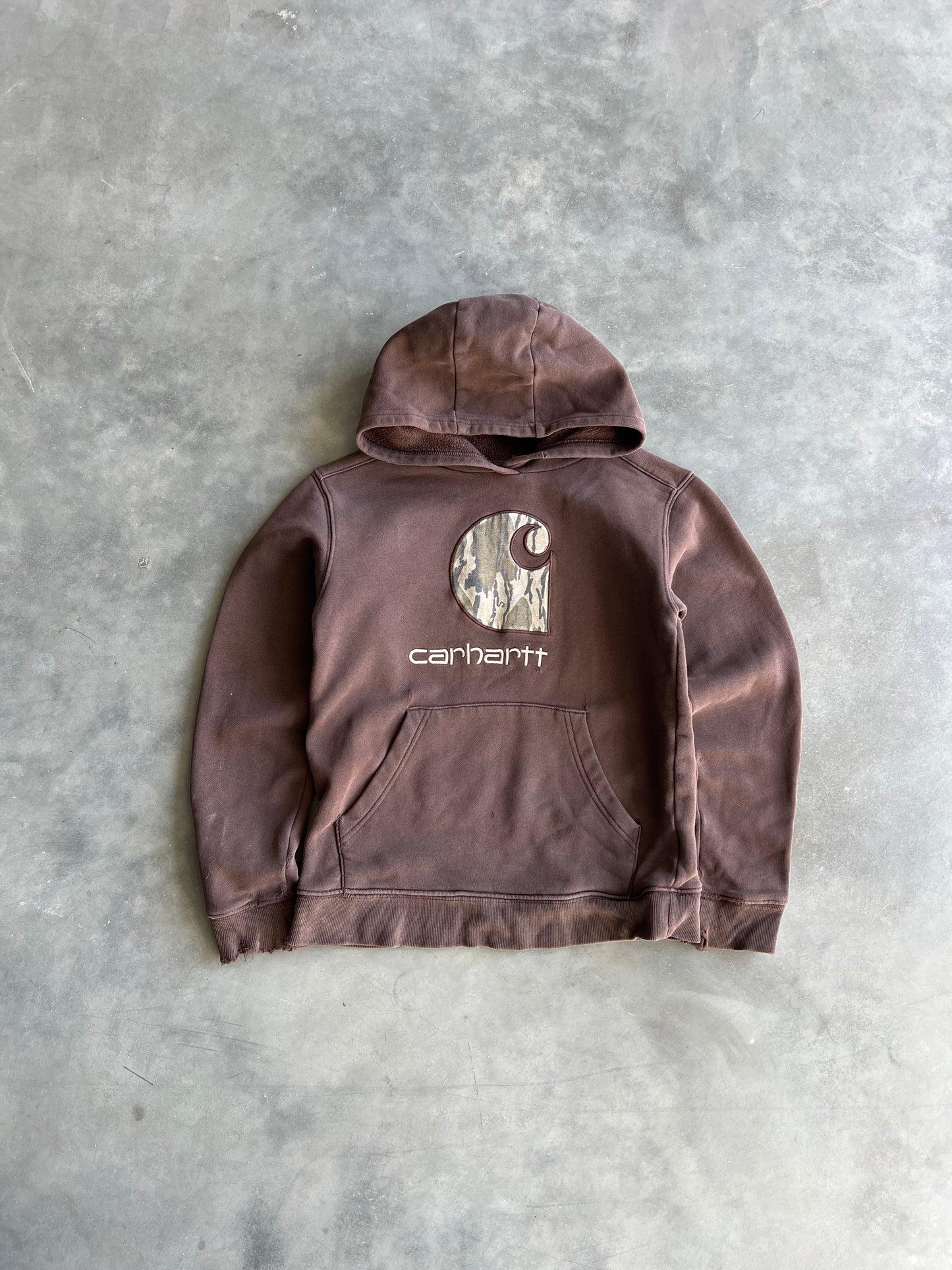 Vintage Brown Carhartt Logo Hoodie - M