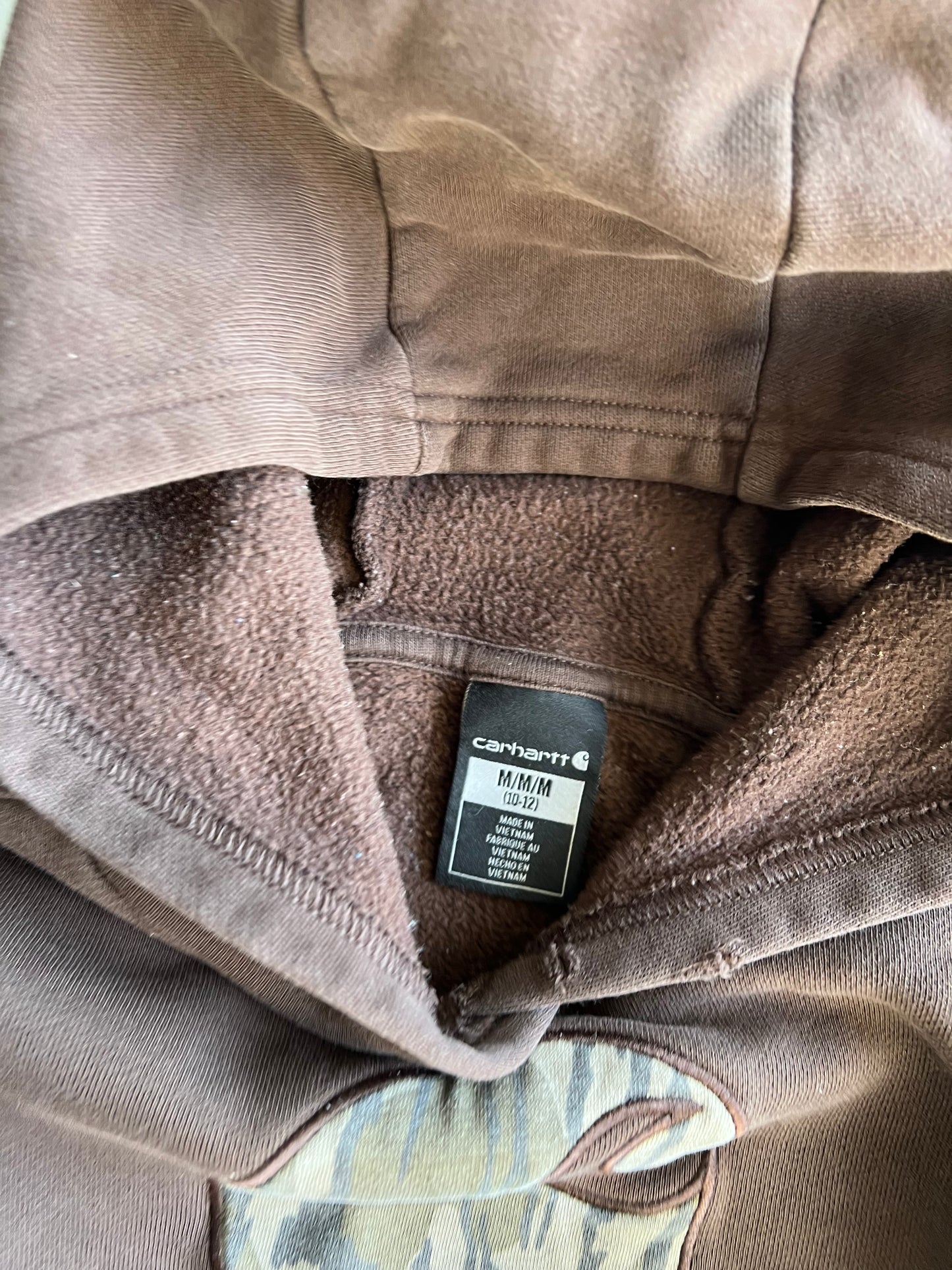 Vintage Brown Carhartt Logo Hoodie - M