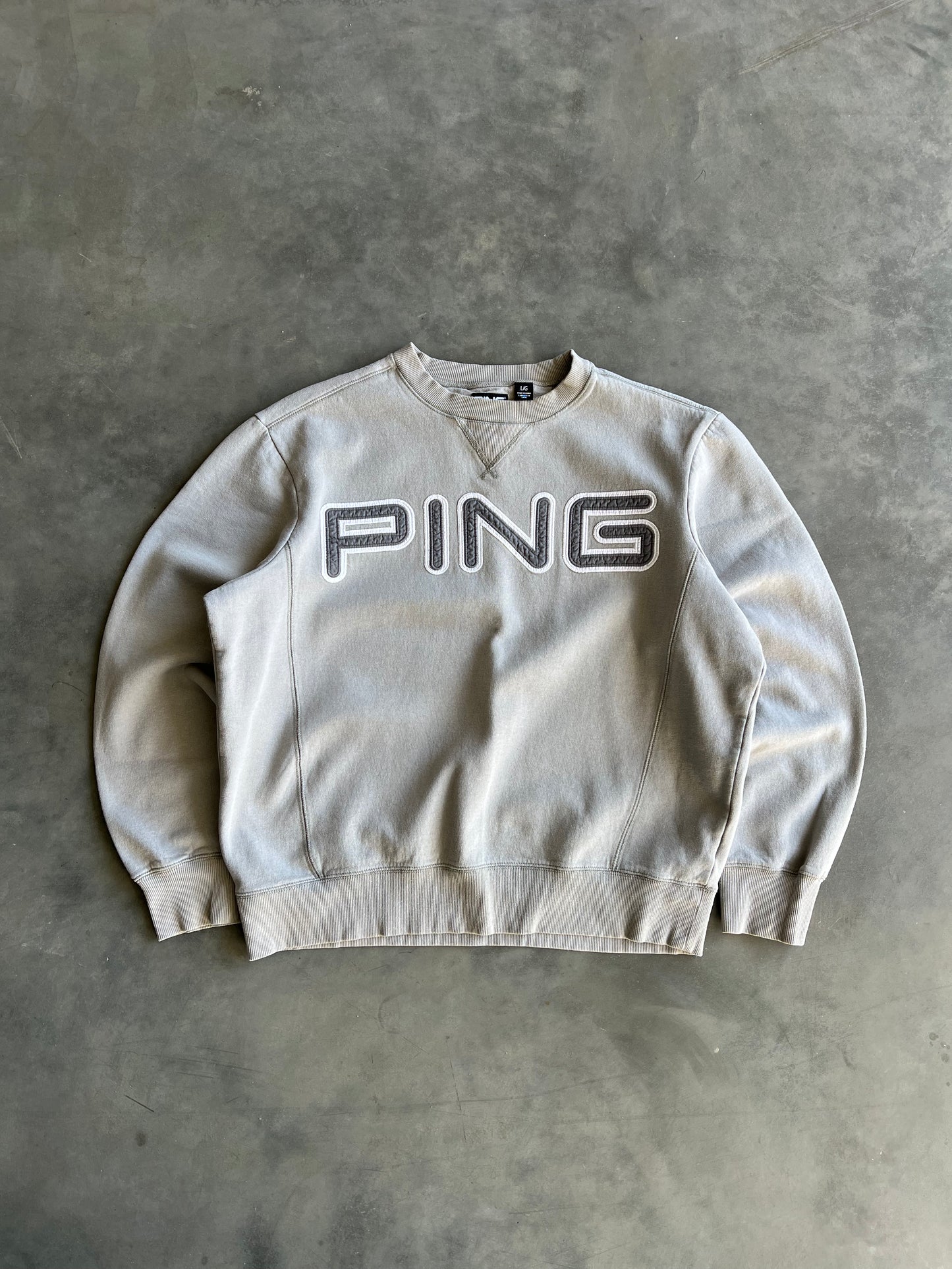 Vintage Grey PING Golf Crew - L