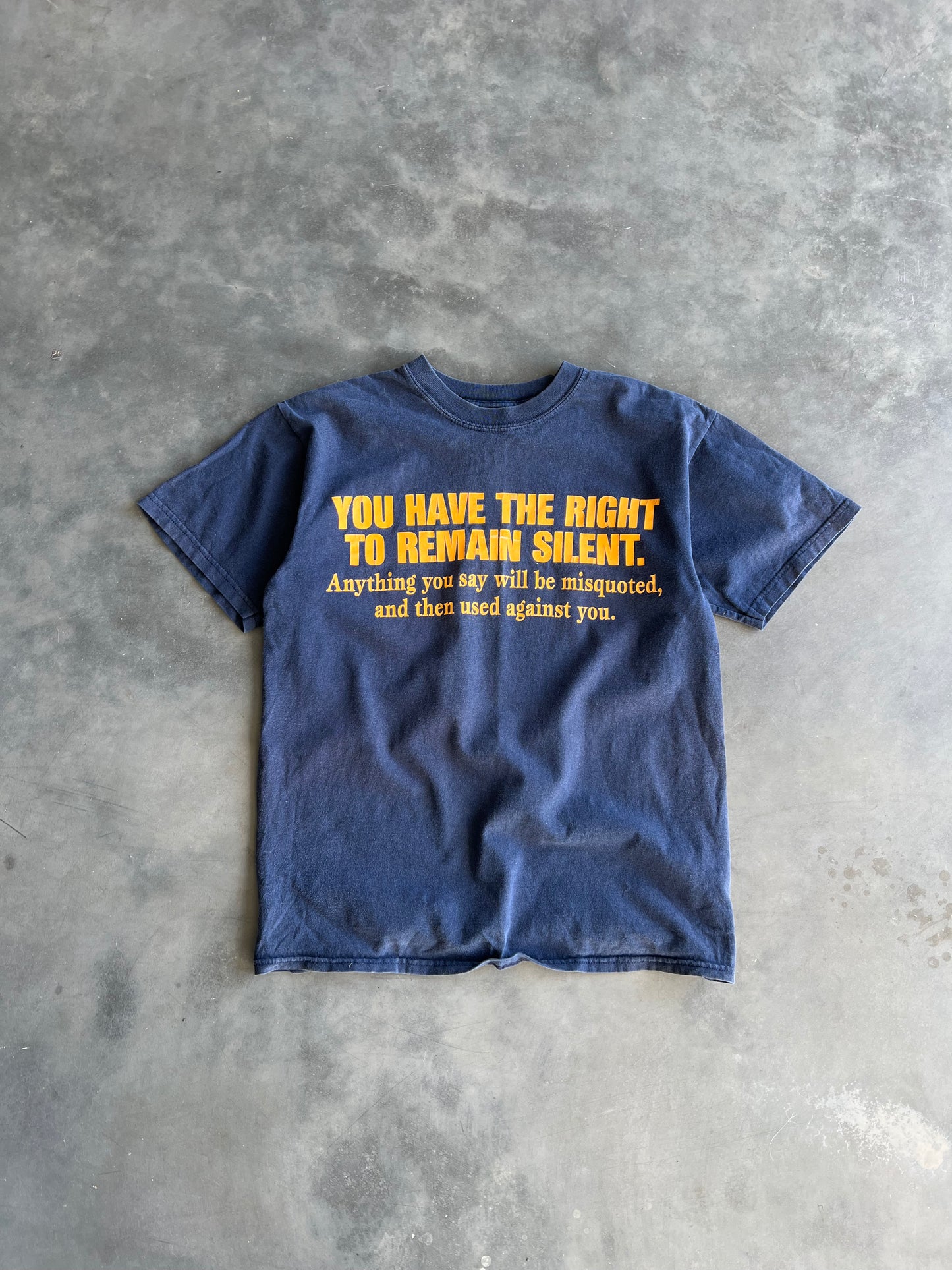 Vintage Blue Police Quote Shirt - M