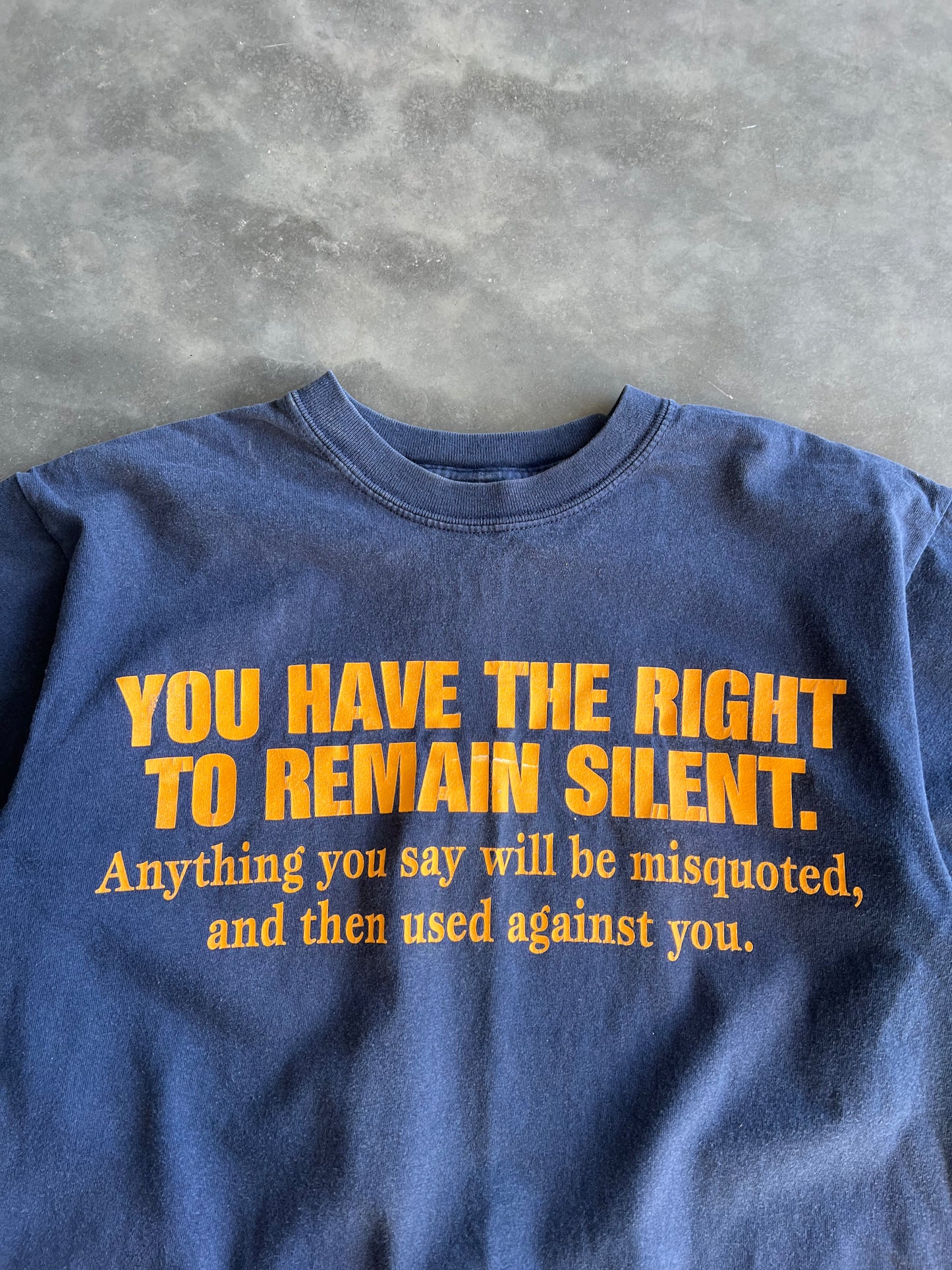Vintage Blue Police Quote Shirt - M